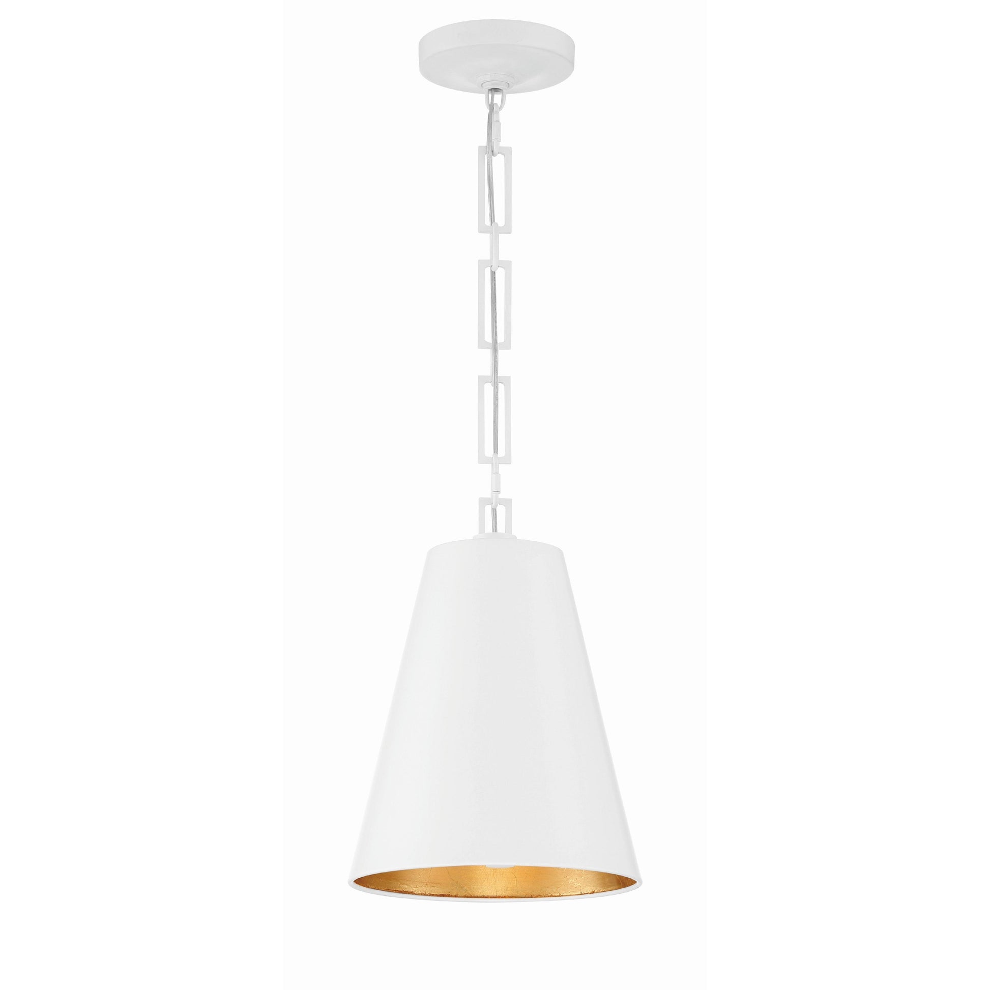 Crystorama Alston 8685-MT-GA – 10 Inch – 2 Light – Pendant Light – Matte White + Antique Gold – Dry Rated