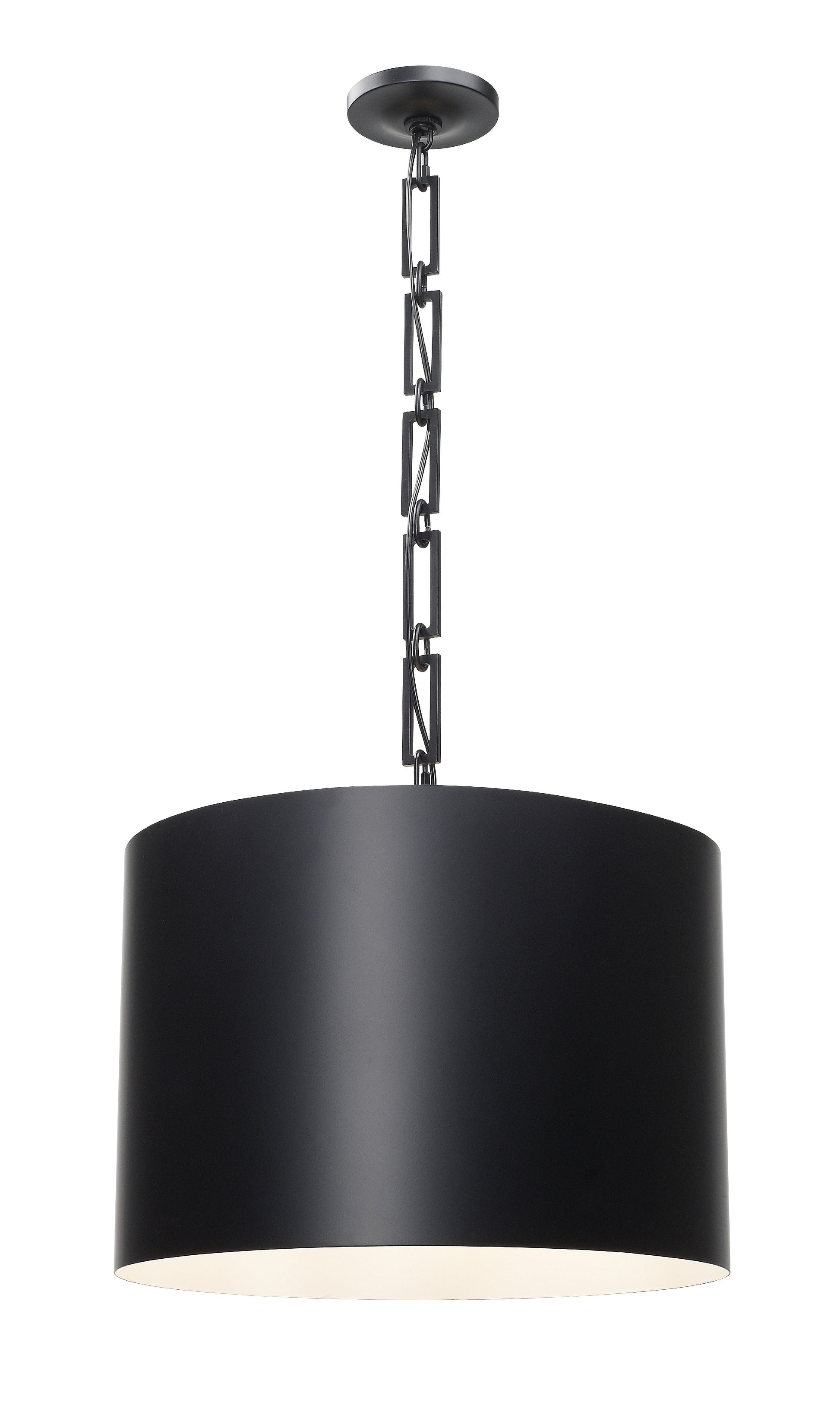 Crystorama Alston 8686-MK-WH – 20 Inch – 6 Light – Pendant Light – Matte Black + White – Dry Rated