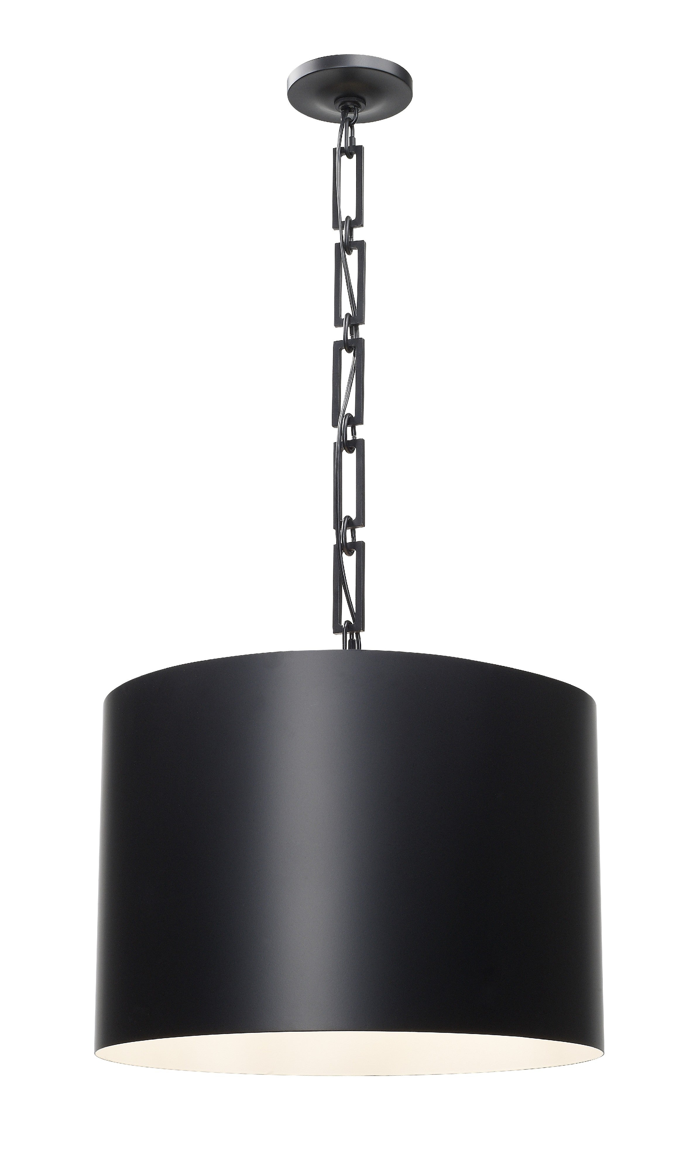 Crystorama Alston 8686-MK-WH – 20 Inch – 6 Light – Pendant Light – Matte Black + White – Dry Rated