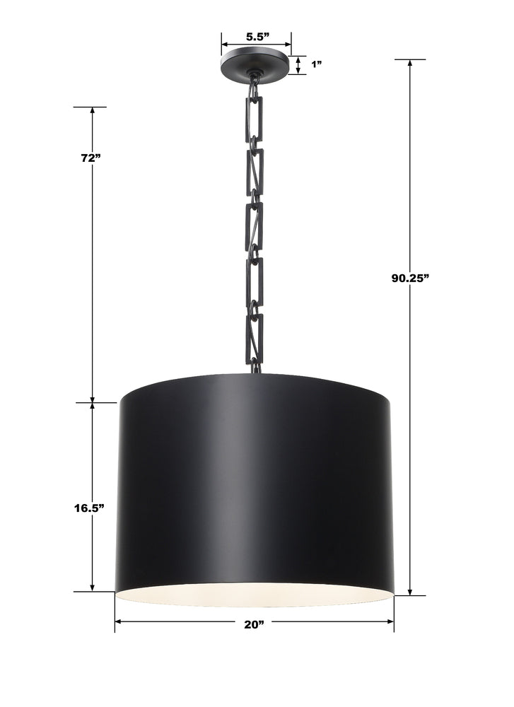 Crystorama ALSTON 8686-MK-WH Chandelier Modern - Matte Black