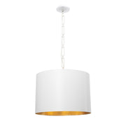 Crystorama Alston 8686-MT-GA – 20 Inch – 6 Light – Pendant Light – Matte White + Antique Gold – Dry Rated