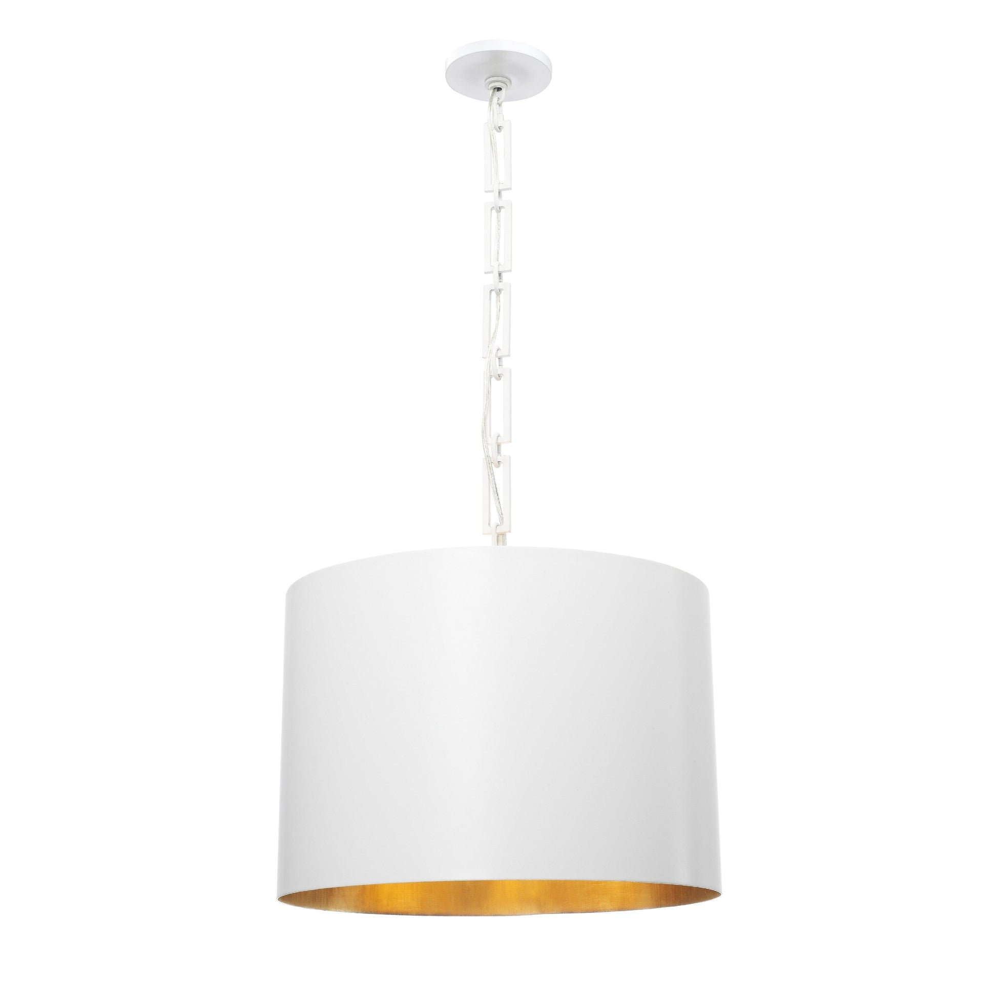 Crystorama Alston 8686-MT-GA – 20 Inch – 6 Light – Pendant Light – Matte White + Antique Gold – Dry Rated
