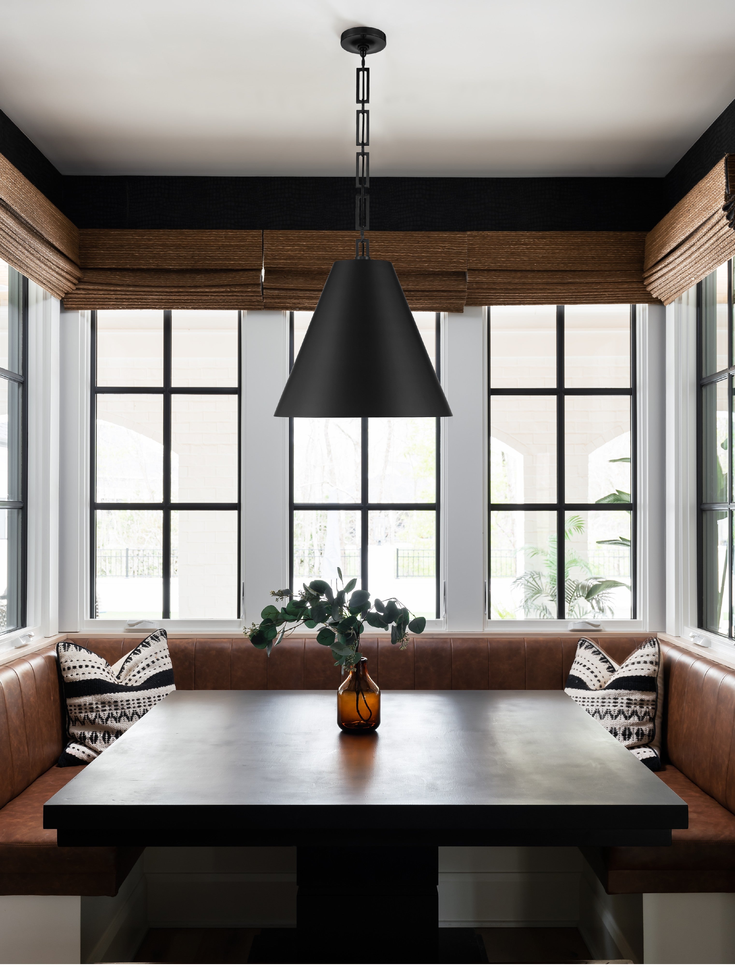 Crystorama Alston 8687-MK-GA – 18 Inch – 3 Light – Pendant Light – Matte Black + Antique Gold – Dry Rated