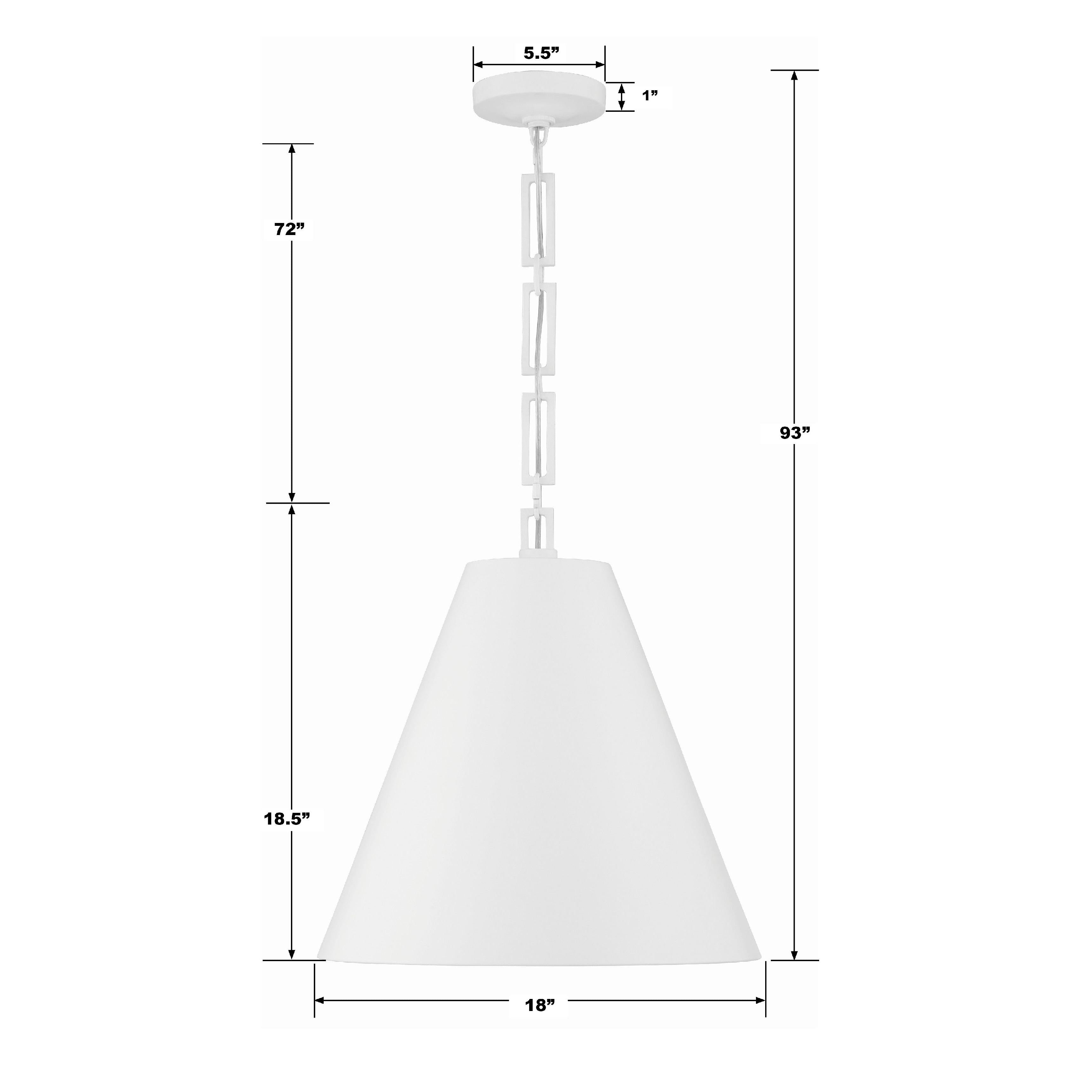 Crystorama Alston 8687-MT-GA – 18 Inch – 3 Light – Pendant Light – Matte White + Antique Gold – Dry Rated