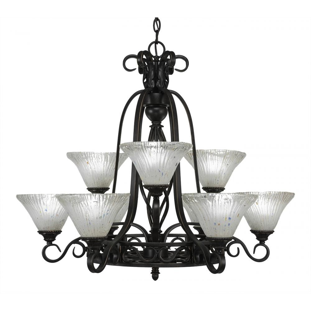 Toltec Company 869-DG-751 Chandelier Art Glass - Black