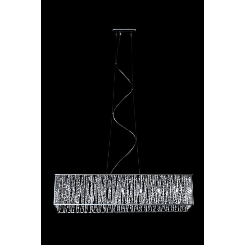 7 Light Linear Chandelier-Chrome