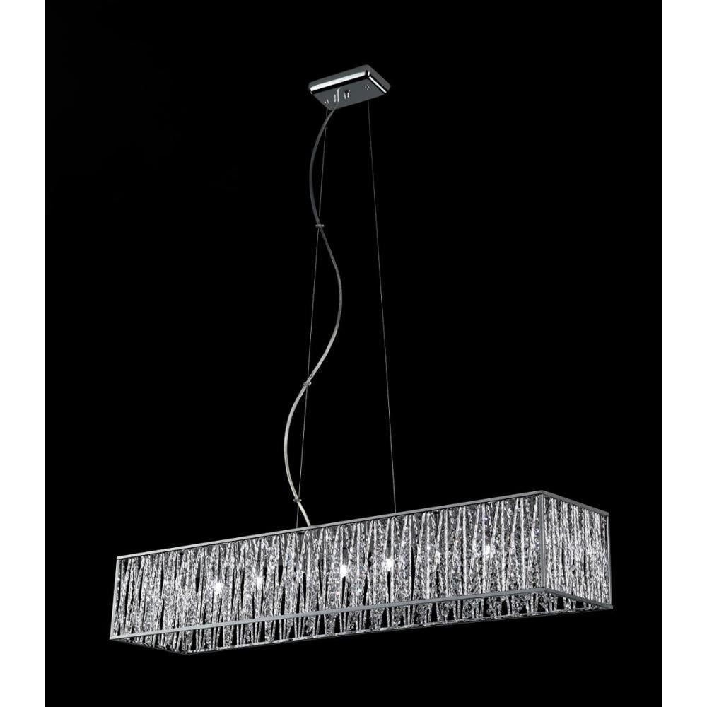 9 Light Linear Chandelier-Chrome