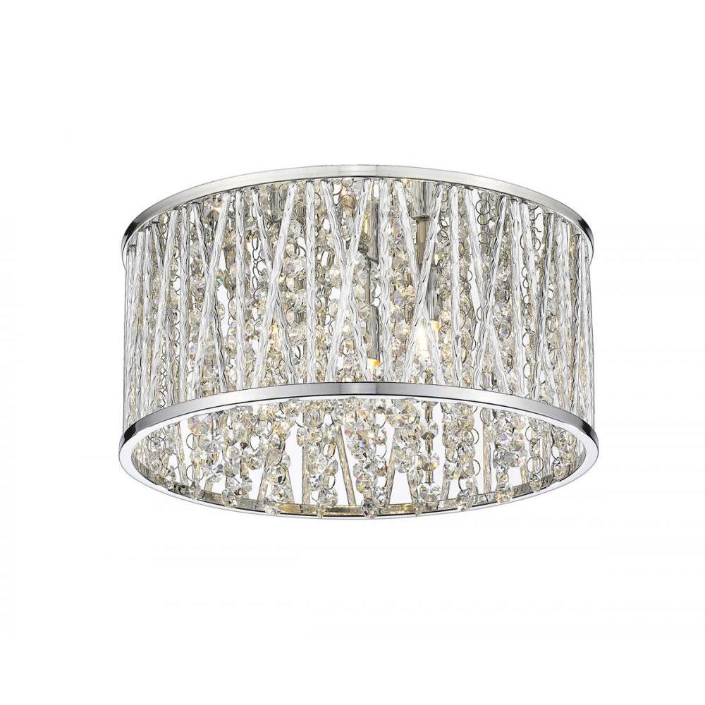 3 Light Flush Mount Light-Chrome