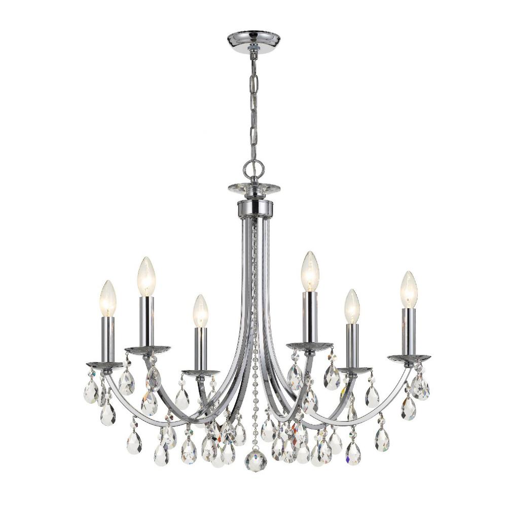 Crystorama BRIDGEHAMPTON 8826-CH-CL-MWP Chandelier Contemporary - Polished Chrome