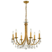 Crystorama Bridgehampton 8826-GA-CL-MWP – 26 Inch – 6 Light – Chandelier – Clear Crystal – Antique Gold – Dry Rated