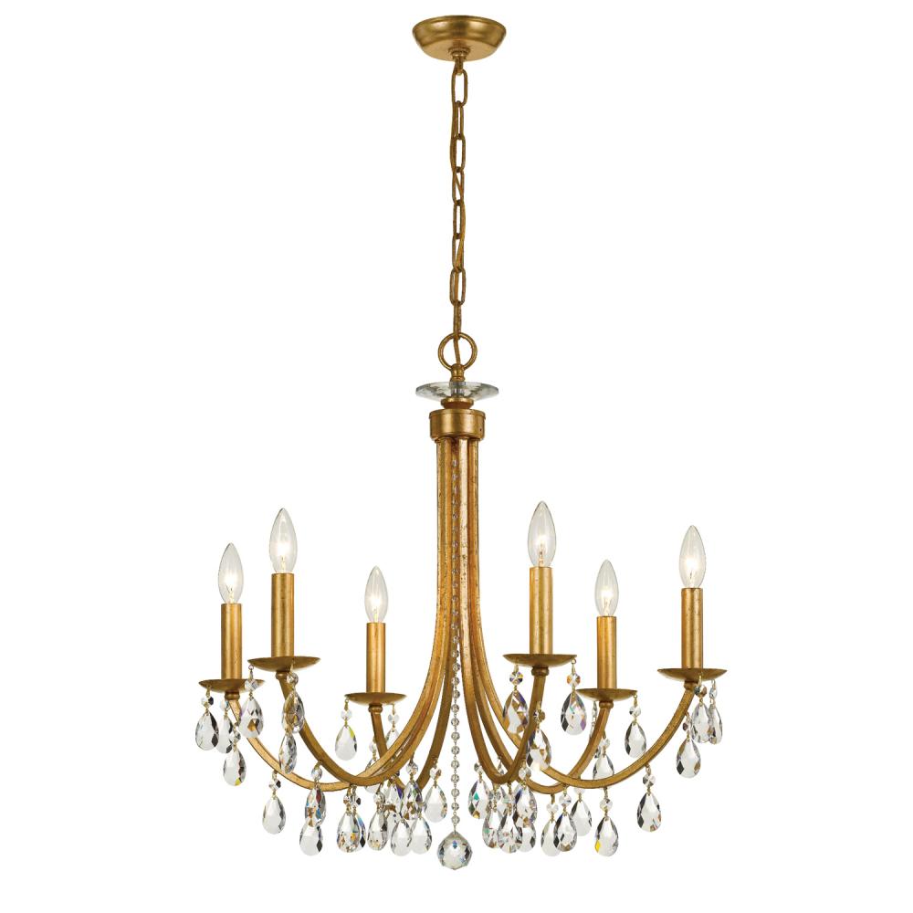 Crystorama BRIDGEHAMPTON 8826-GA-CL-MWP Chandelier Contemporary - Antique Gold