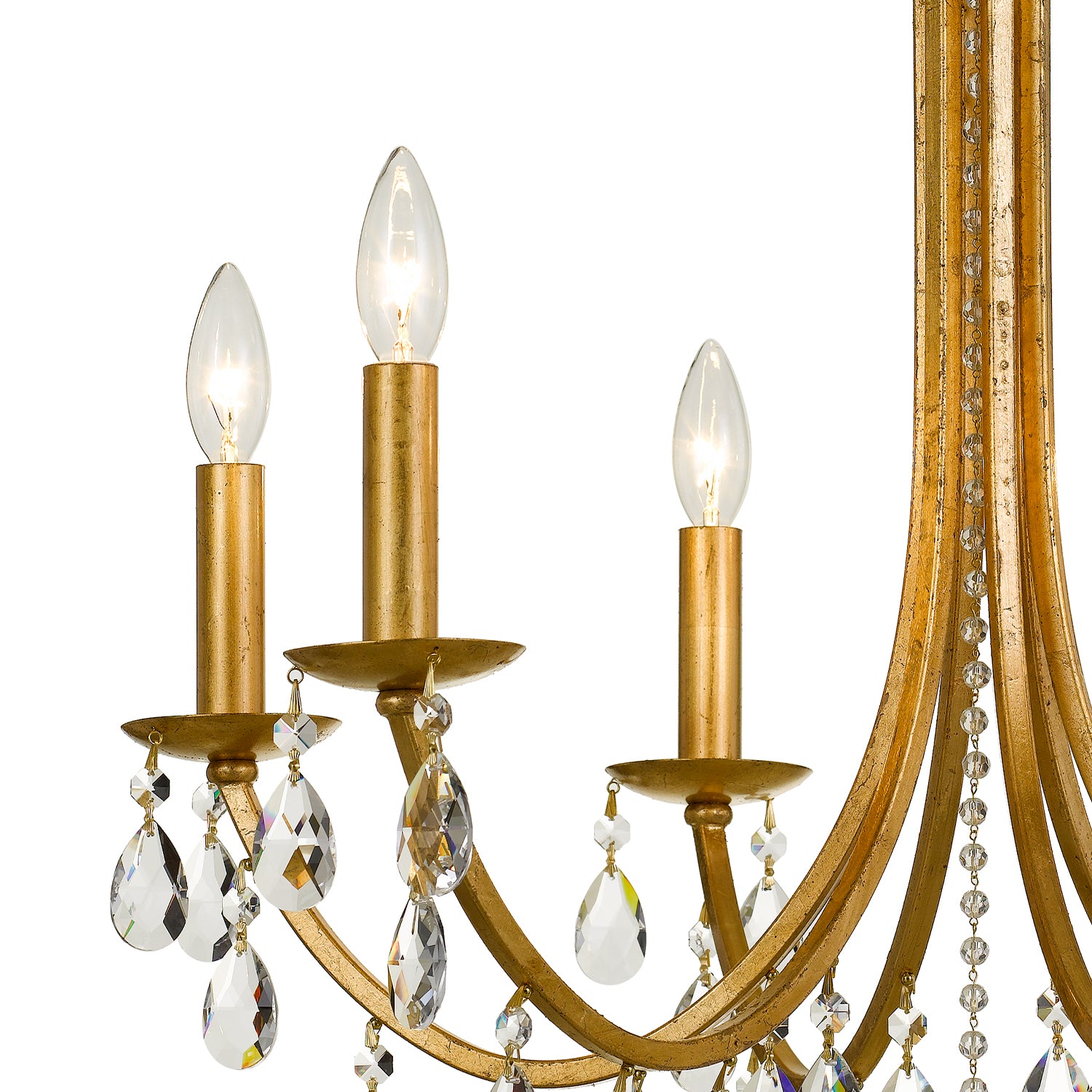 Crystorama Bridgehampton 8826-GA-CL-MWP – 26 Inch – 6 Light – Chandelier – Clear Crystal – Antique Gold – Dry Rated