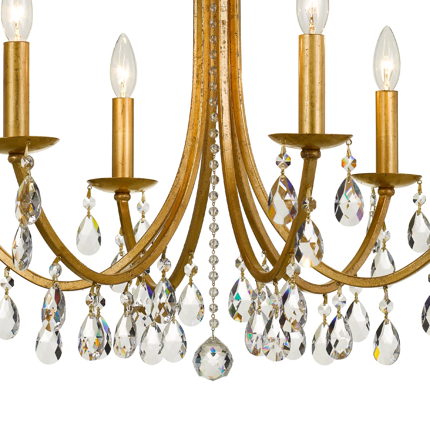 Crystorama Bridgehampton 8826-GA-CL-MWP – 26 Inch – 6 Light – Chandelier – Clear Crystal – Antique Gold – Dry Rated
