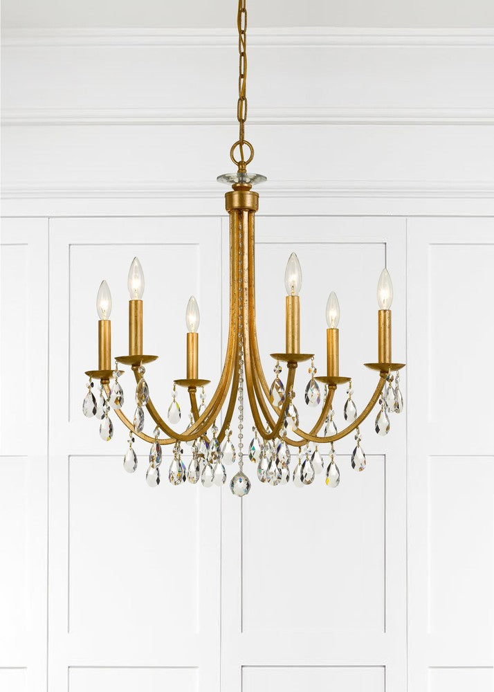 Crystorama BRIDGEHAMPTON 8826-GA-CL-MWP Chandelier Contemporary - Antique Gold