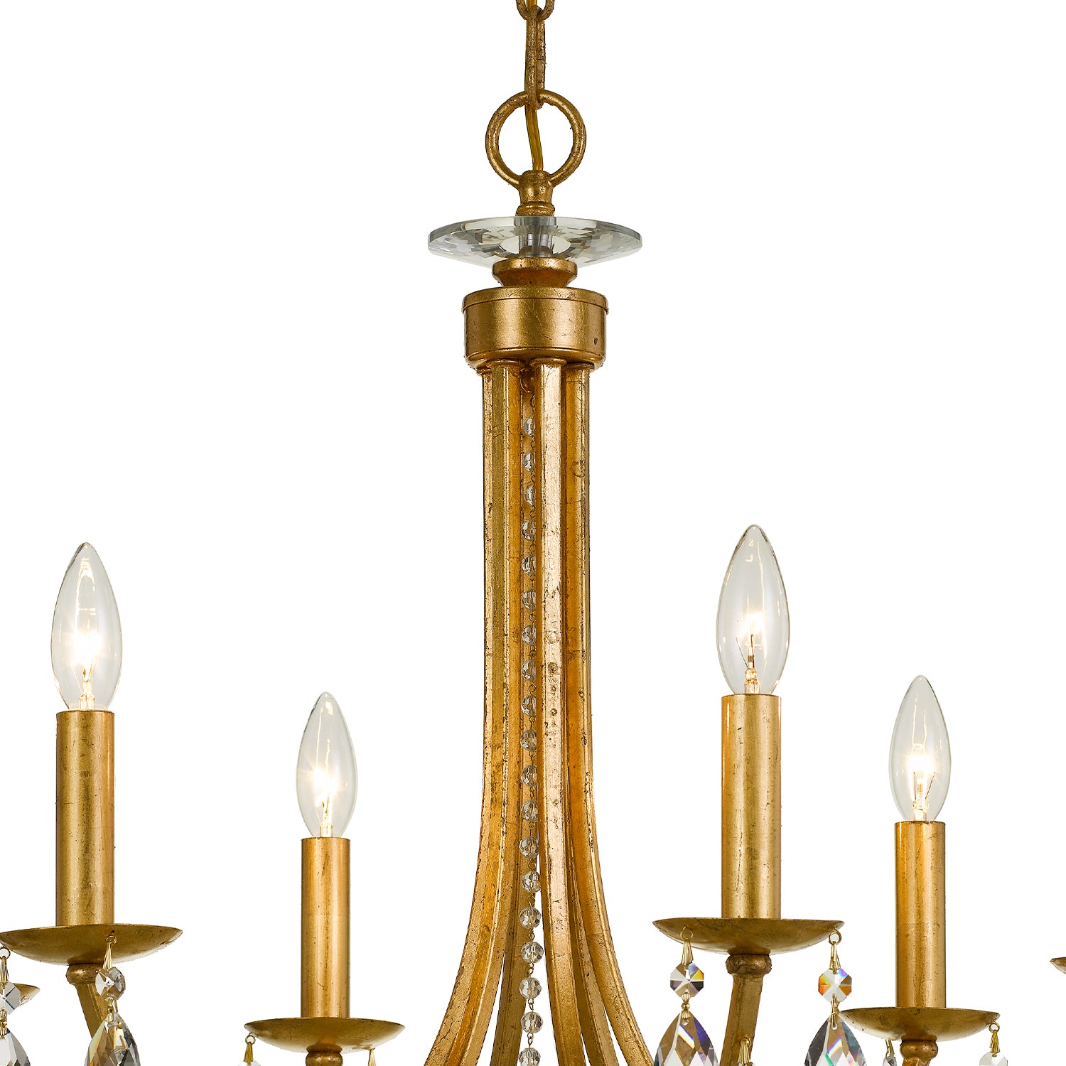 Crystorama Bridgehampton 8826-GA-CL-SAQ – 26 Inch – 6 Light – Chandelier – Clear Crystal – Antique Gold – Dry Rated
