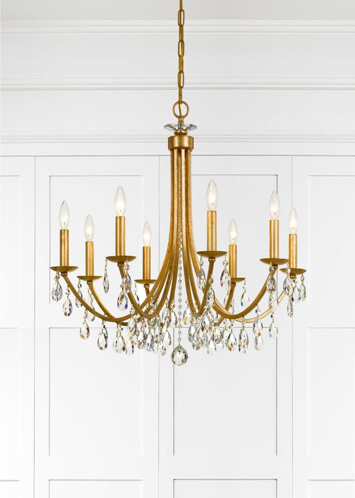 Crystorama BRIDGEHAMPTON 8828-GA-CL-MWP Chandelier Contemporary - Antique Gold