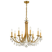 Crystorama Bridgehampton 8828-GA-CL-S – 28 Inch – 8 Light – Chandelier – Clear Crystal – Antique Gold – Dry Rated