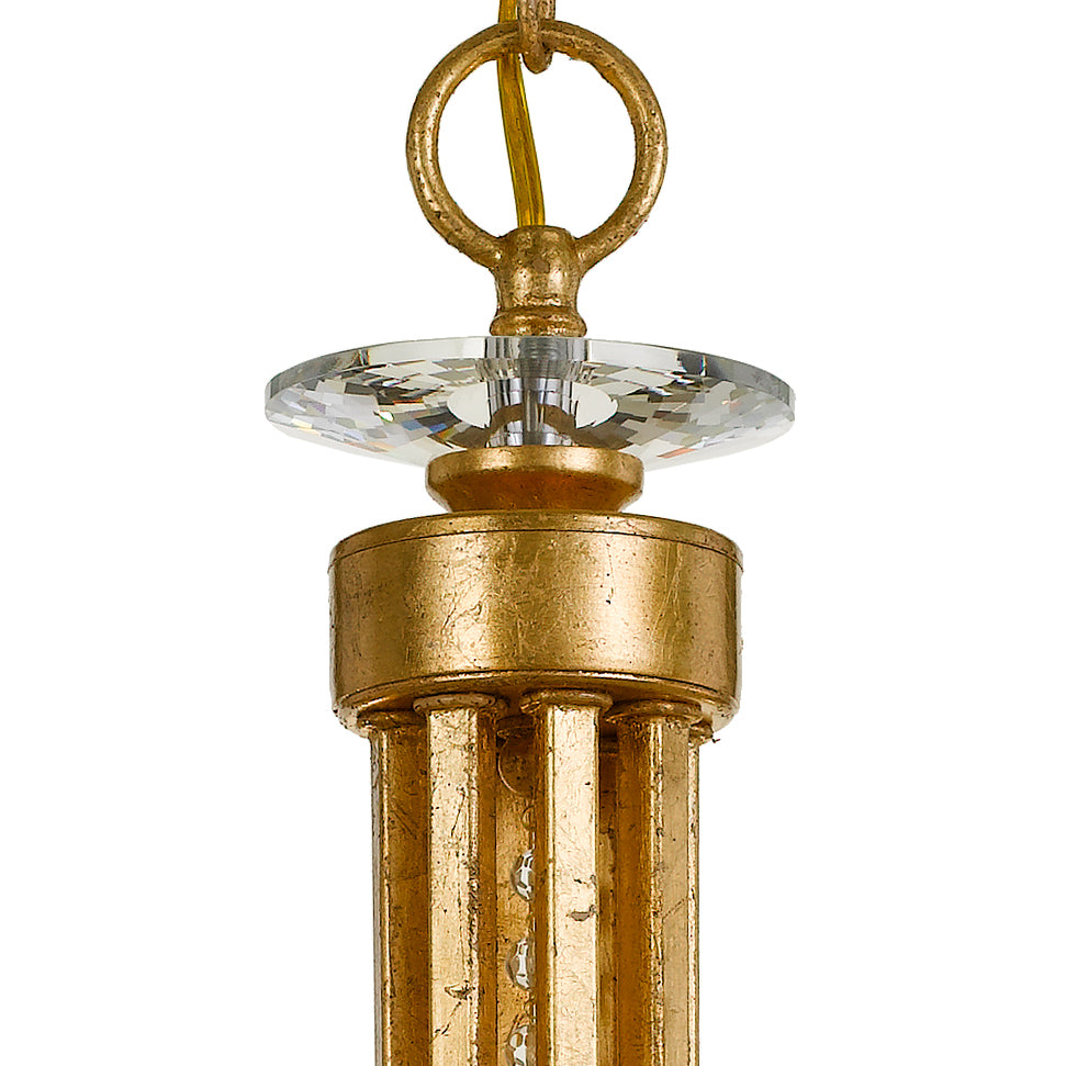 Crystorama Bridgehampton 8828-GA-CL-SAQ – 28 Inch – 8 Light – Chandelier – Clear Crystal – Antique Gold – Dry Rated