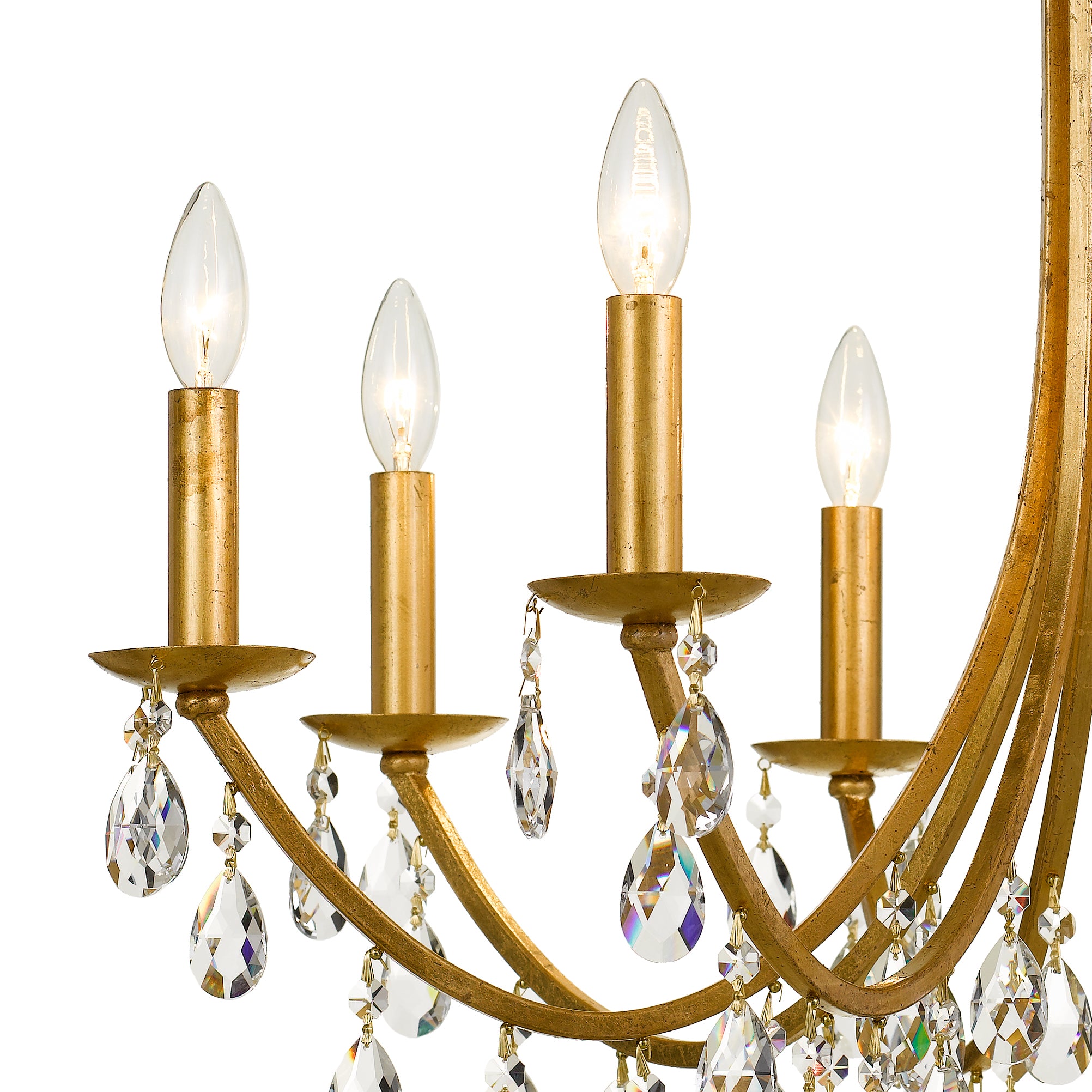 Crystorama Bridgehampton 8828-GA-CL-S – 28 Inch – 8 Light – Chandelier – Clear Crystal – Antique Gold – Dry Rated