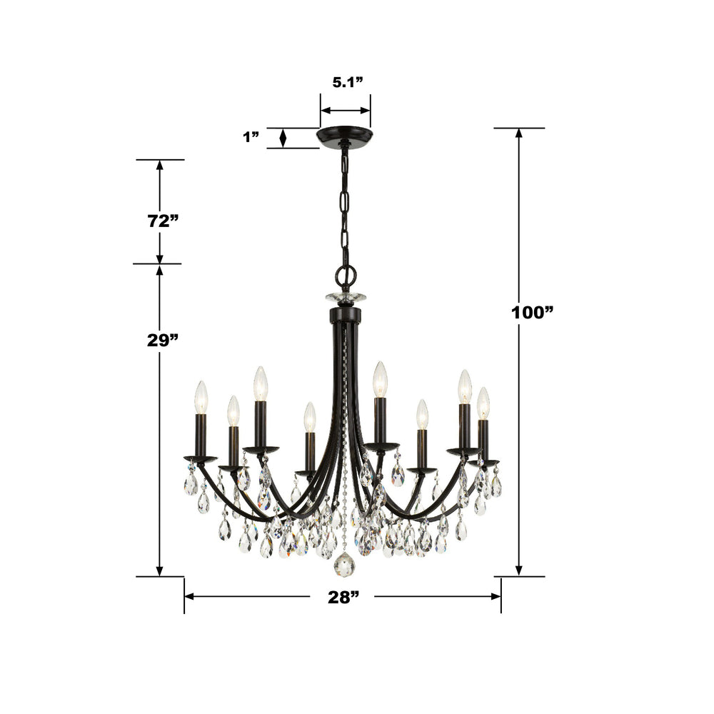 Crystorama BRIDGEHAMPTON 8828-VZ-CL-MWP Chandelier Contemporary - Vibrant Bronze