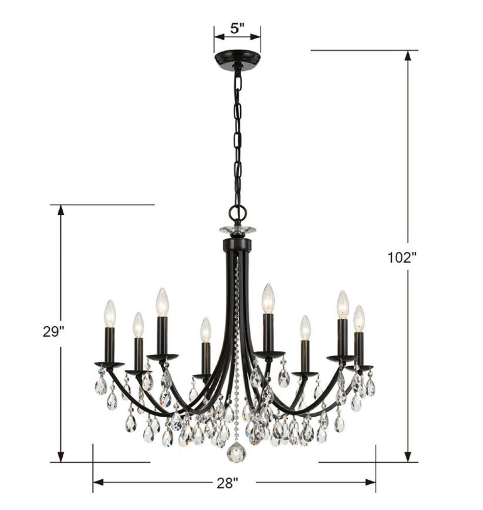 Crystorama BRIDGEHAMPTON 8828-VZ-CL-SAQ Chandelier Contemporary - Vibrant Bronze