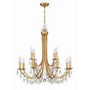 Crystorama Bridgehampton 8829-GA-CL-MWP – 32 Inch – 12 Light – Chandelier – Clear Crystal – Antique Gold – Dry Rated