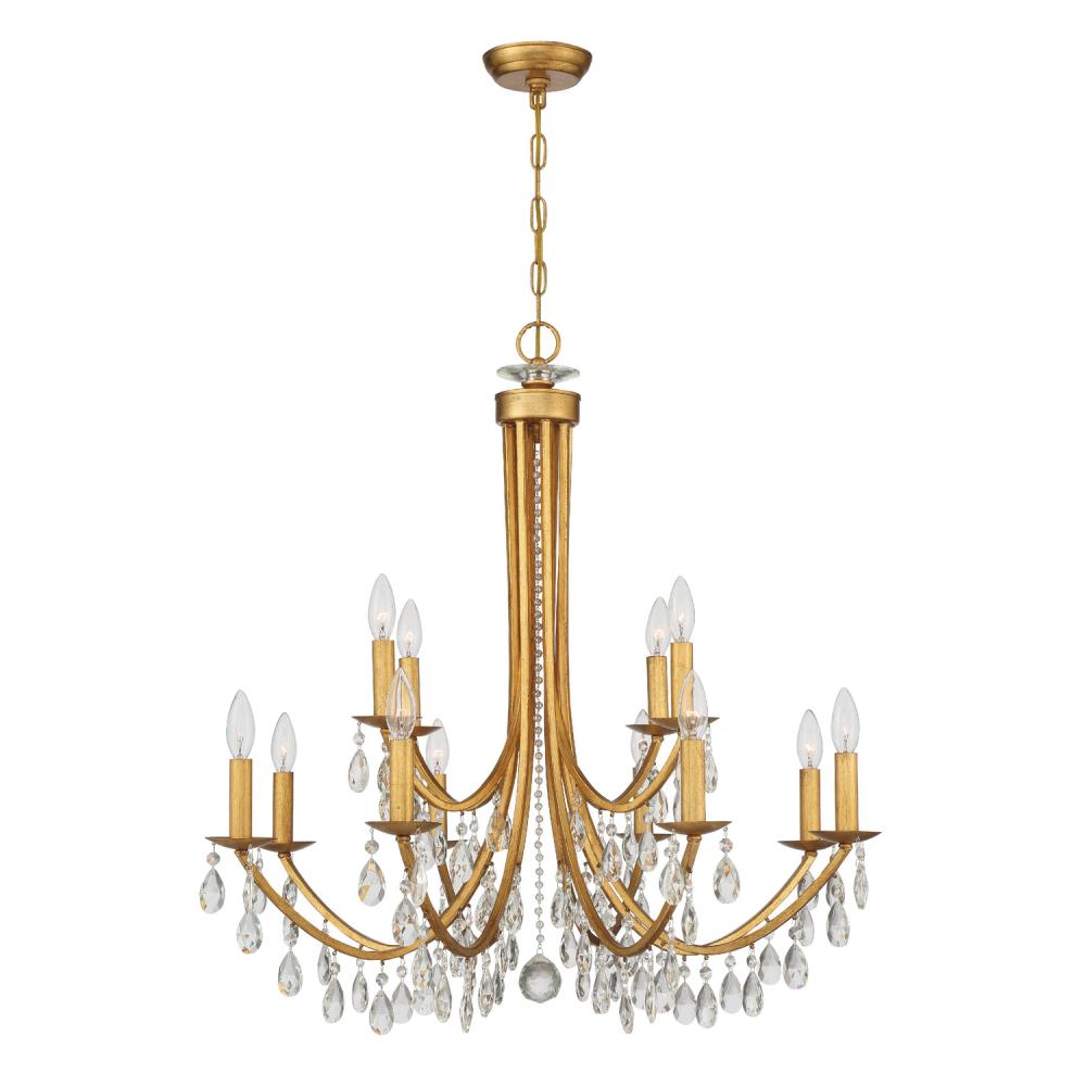 Crystorama BRIDGEHAMPTON 8829-GA-CL-MWP Chandelier Contemporary - Antique Gold