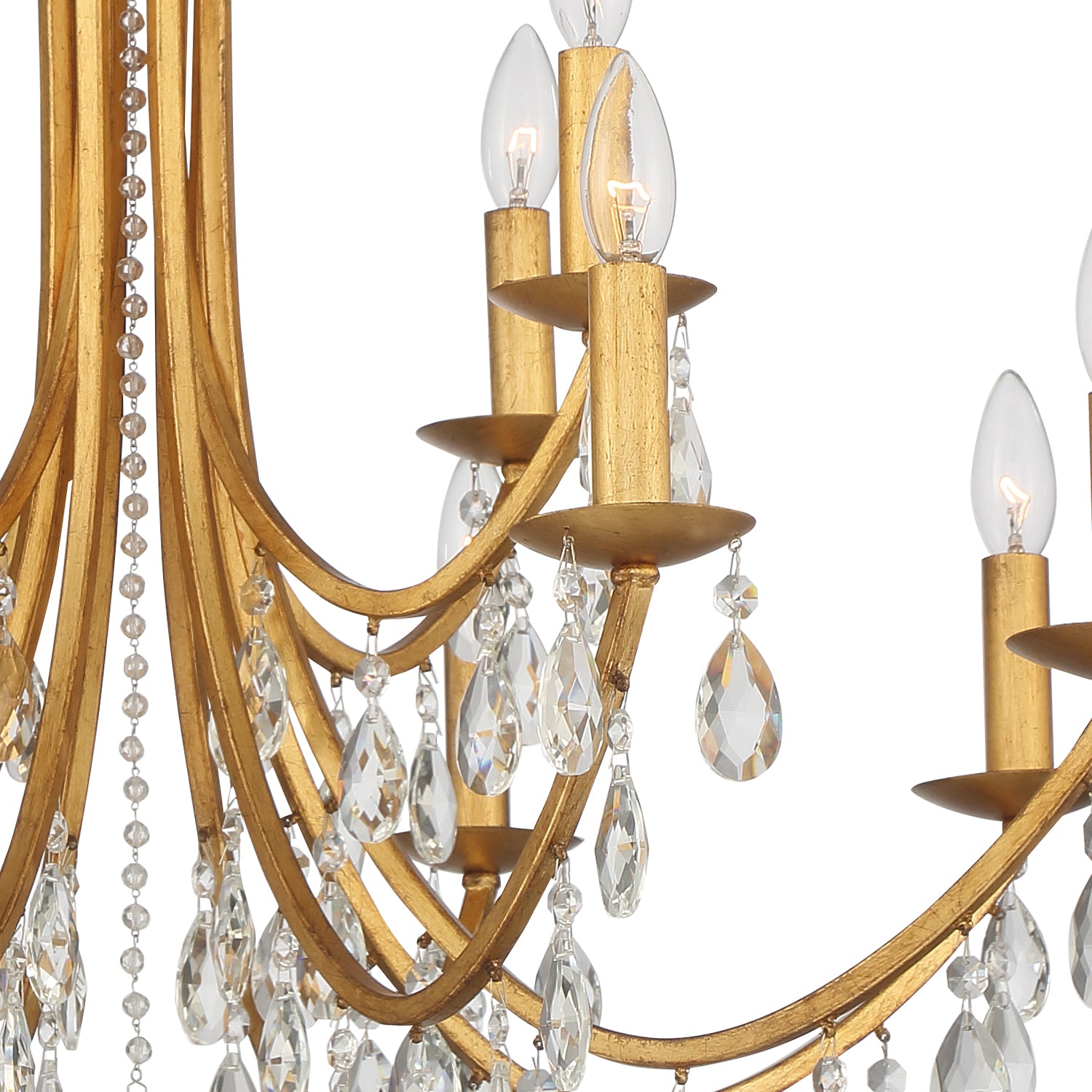 Crystorama Bridgehampton 8829-GA-CL-MWP – 32 Inch – 12 Light – Chandelier – Clear Crystal – Antique Gold – Dry Rated