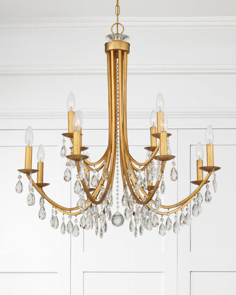 Crystorama BRIDGEHAMPTON 8829-GA-CL-MWP Chandelier Contemporary - Antique Gold