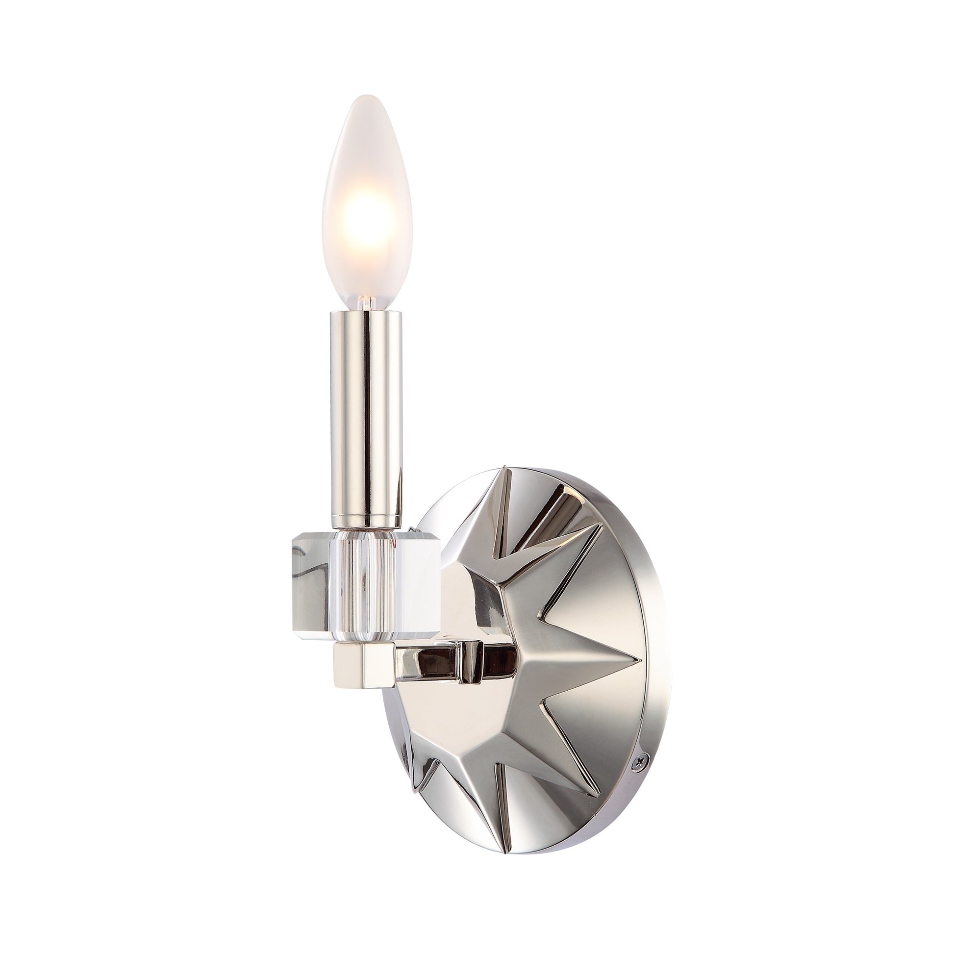 Crystorama Carson 8851-PN – 5 Inch – 1 Light – Sconce – Polished Nickel – Dry Rated