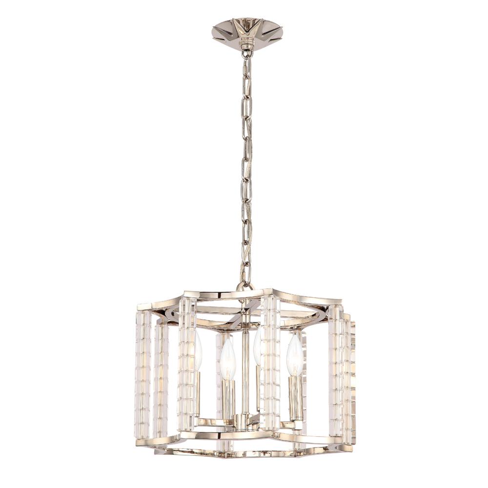 Crystorama CARSON 8854-PN Mini Chandelier Modern - Polished Nickel