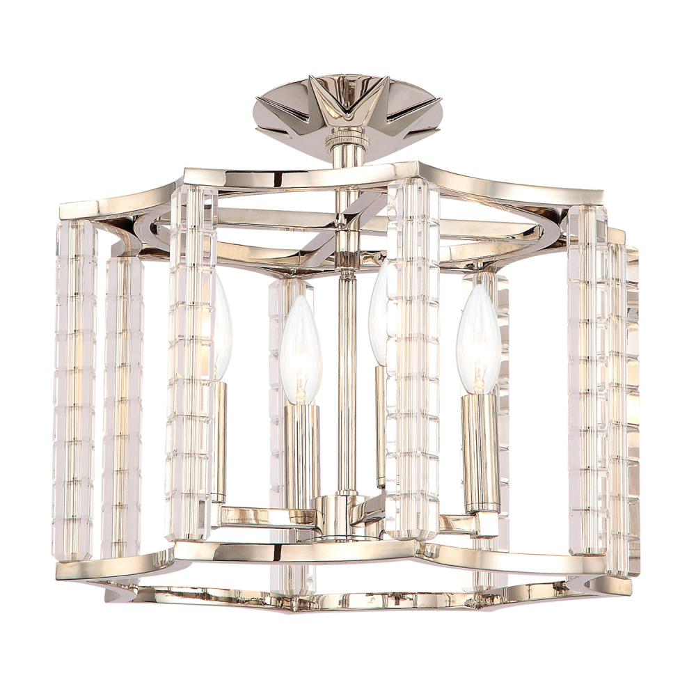 Crystorama CARSON 8854-PN_CEILING Semi Flush Mt Modern - Polished Nickel