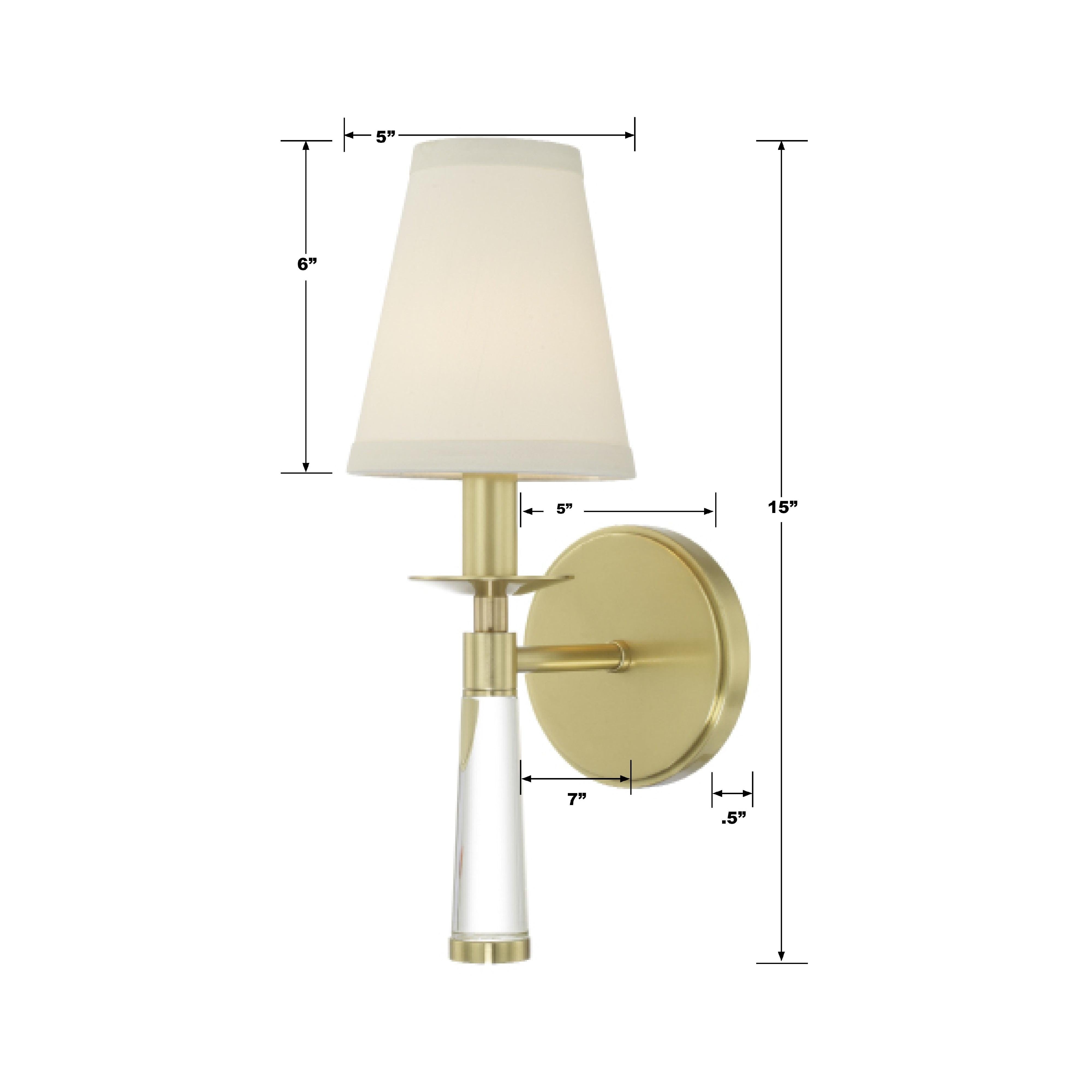 Crystorama Baxter 8861-AG – 5 Inch – 1 Light – Sconce – Aged Brass – Dry Rated