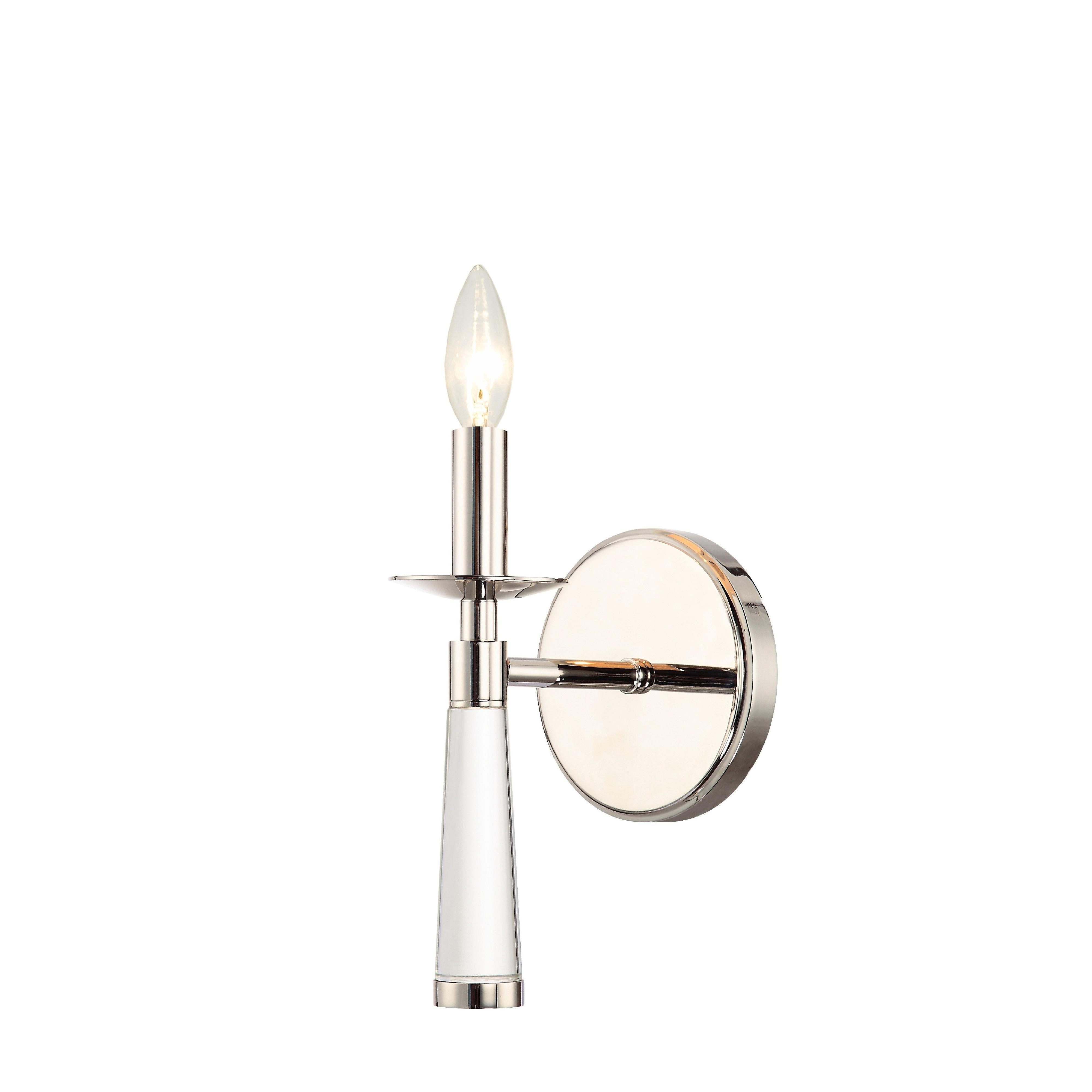 Crystorama Baxter 8861-PN – 5 Inch – 1 Light – Sconce – Polished Nickel – Dry Rated