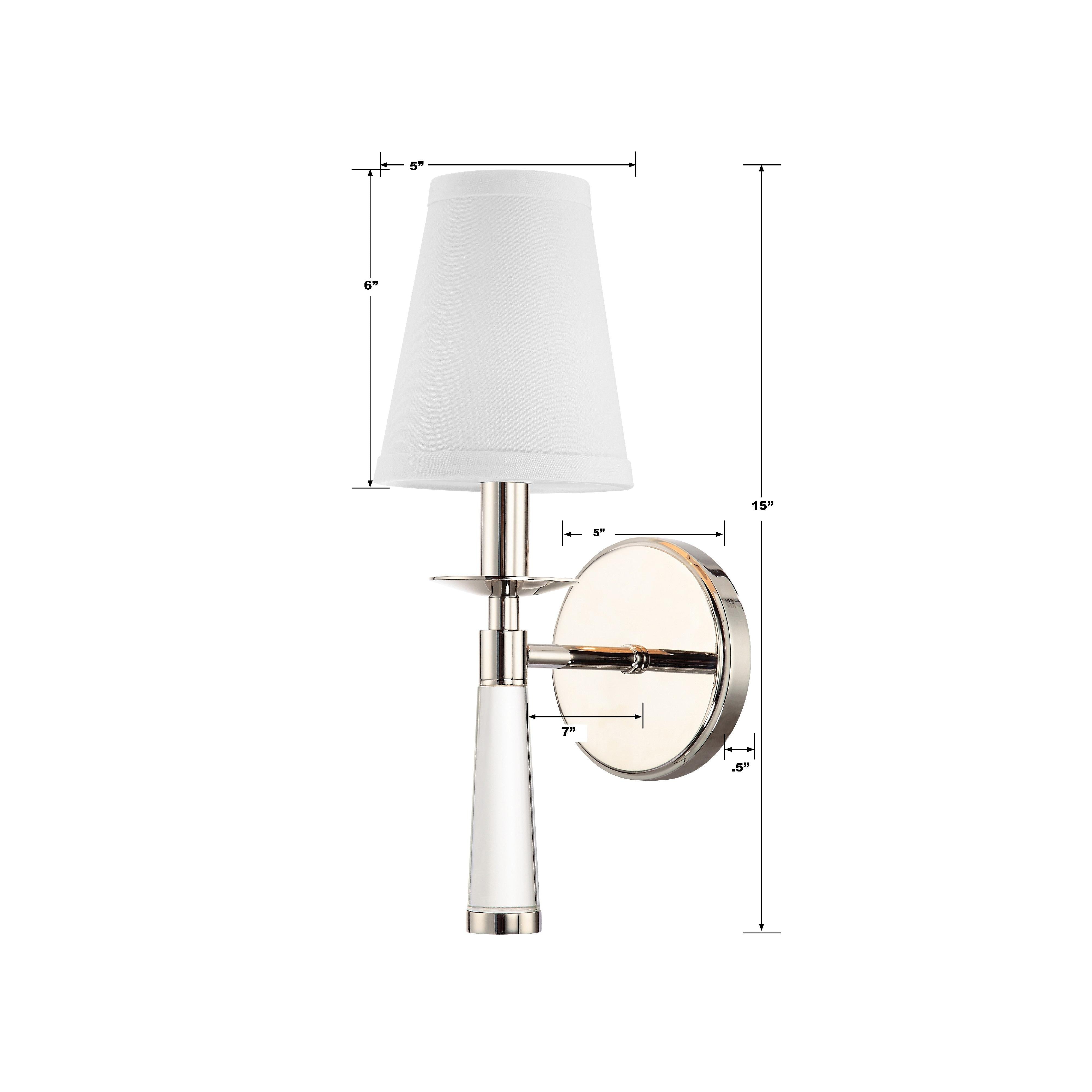 Crystorama Baxter 8861-PN – 5 Inch – 1 Light – Sconce – Polished Nickel – Dry Rated