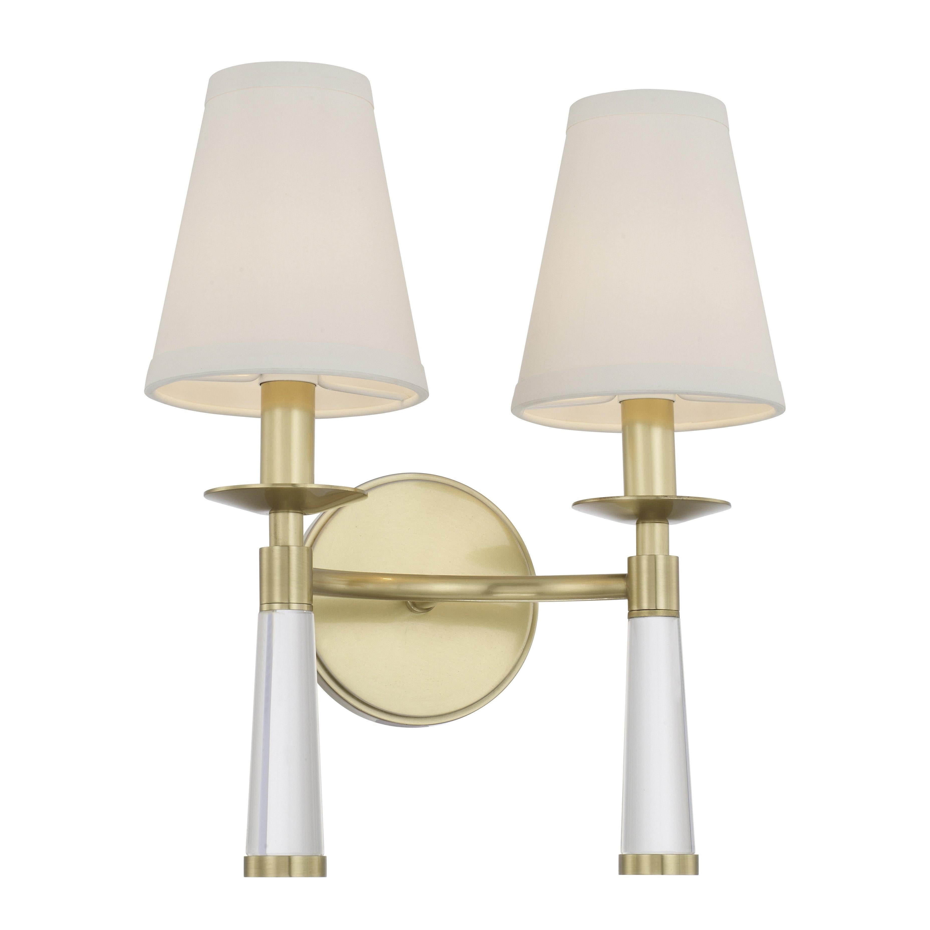 Crystorama Baxter 8862-AG – 12 Inch – 2 Light – Sconce – Aged Brass – Dry Rated