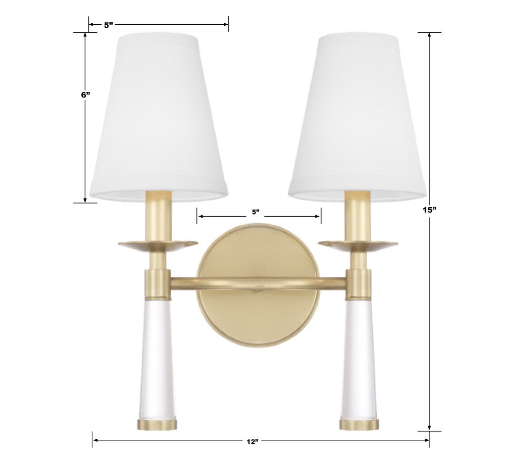 Crystorama BAXTER 8862-AG Sconce Modern - Aged Brass