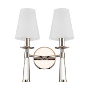 Crystorama Baxter 8862-PN – 12 Inch – 2 Light – Sconce – Polished Nickel – Dry Rated