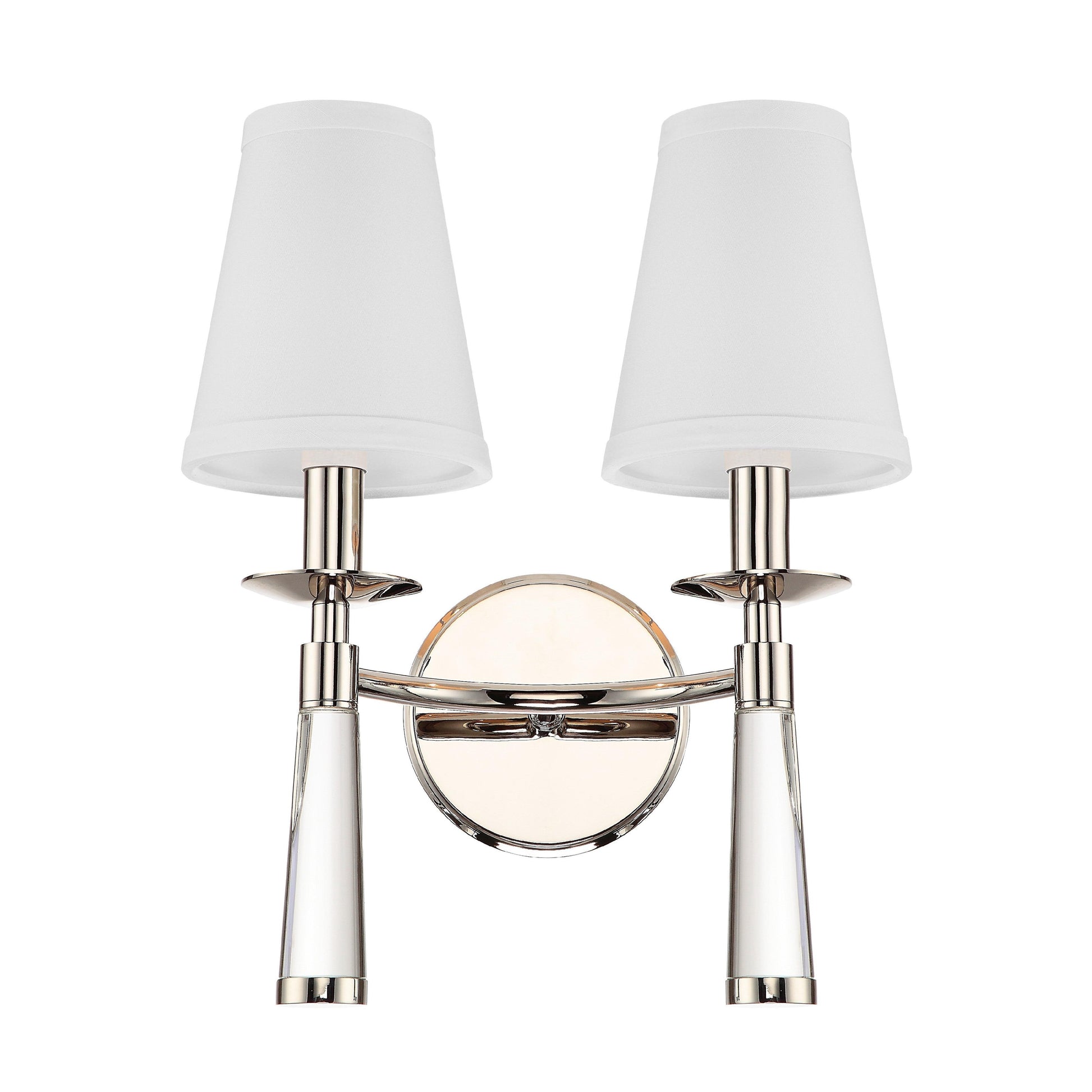 Crystorama Baxter 8862-PN – 12 Inch – 2 Light – Sconce – Polished Nickel – Dry Rated