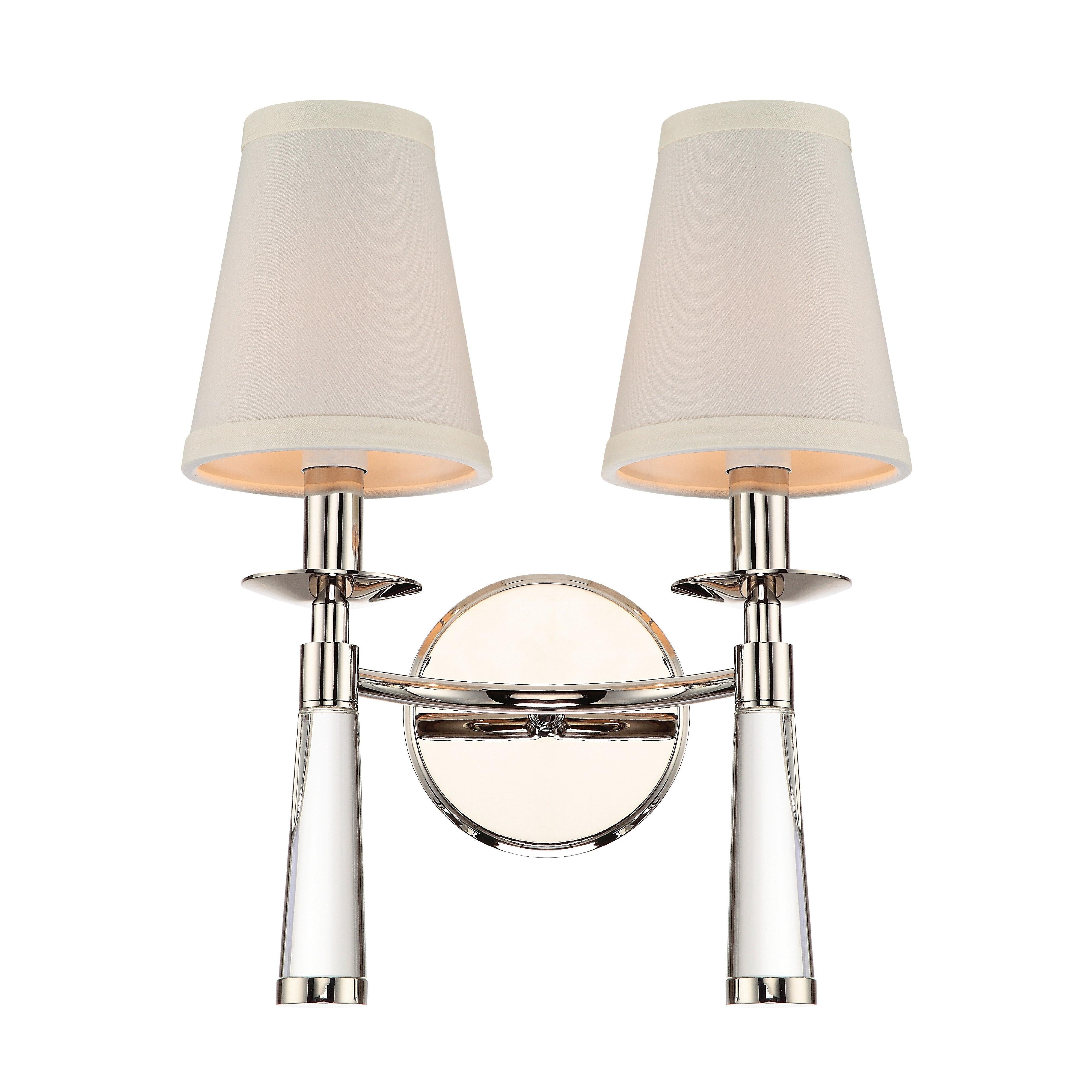 Crystorama Baxter 8862-PN – 12 Inch – 2 Light – Sconce – Polished Nickel – Dry Rated