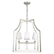 Crystorama 8864-PN Baxter 4 Light Lantern Chandelier, UL Listed, Polished Nickel