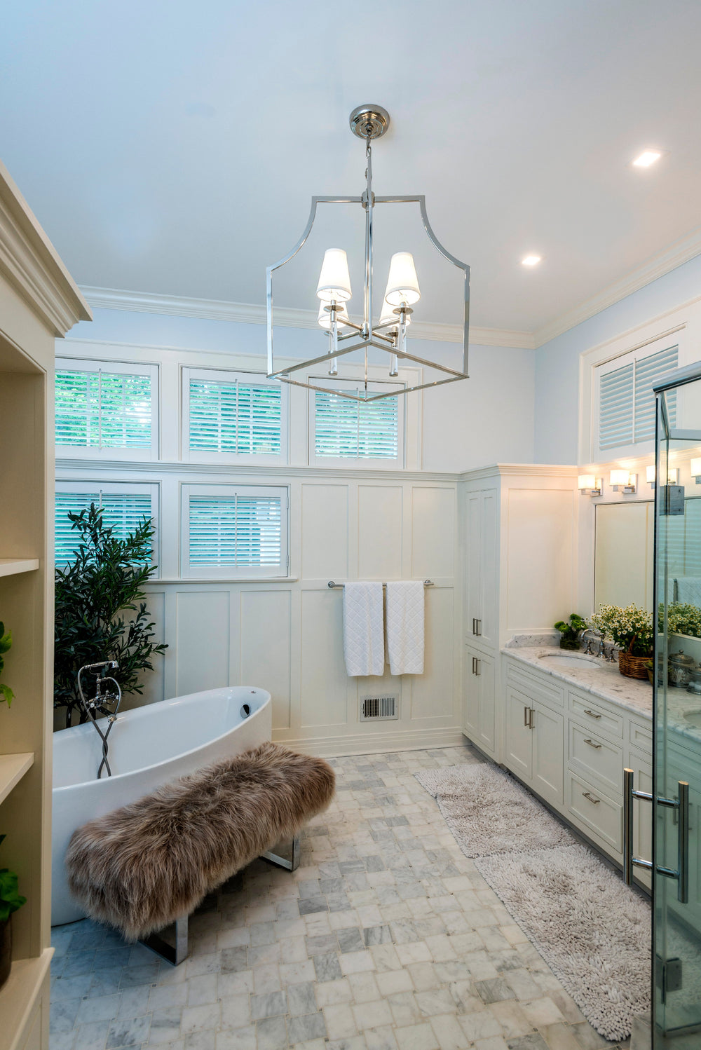 Crystorama 8864-PN Baxter 4 Light Lantern Chandelier, UL Listed, Polished Nickel