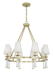 Crystorama Baxter 8867-AG – 31.5 Inch – 8 Light – Chandelier – Aged Brass – Dry Rated