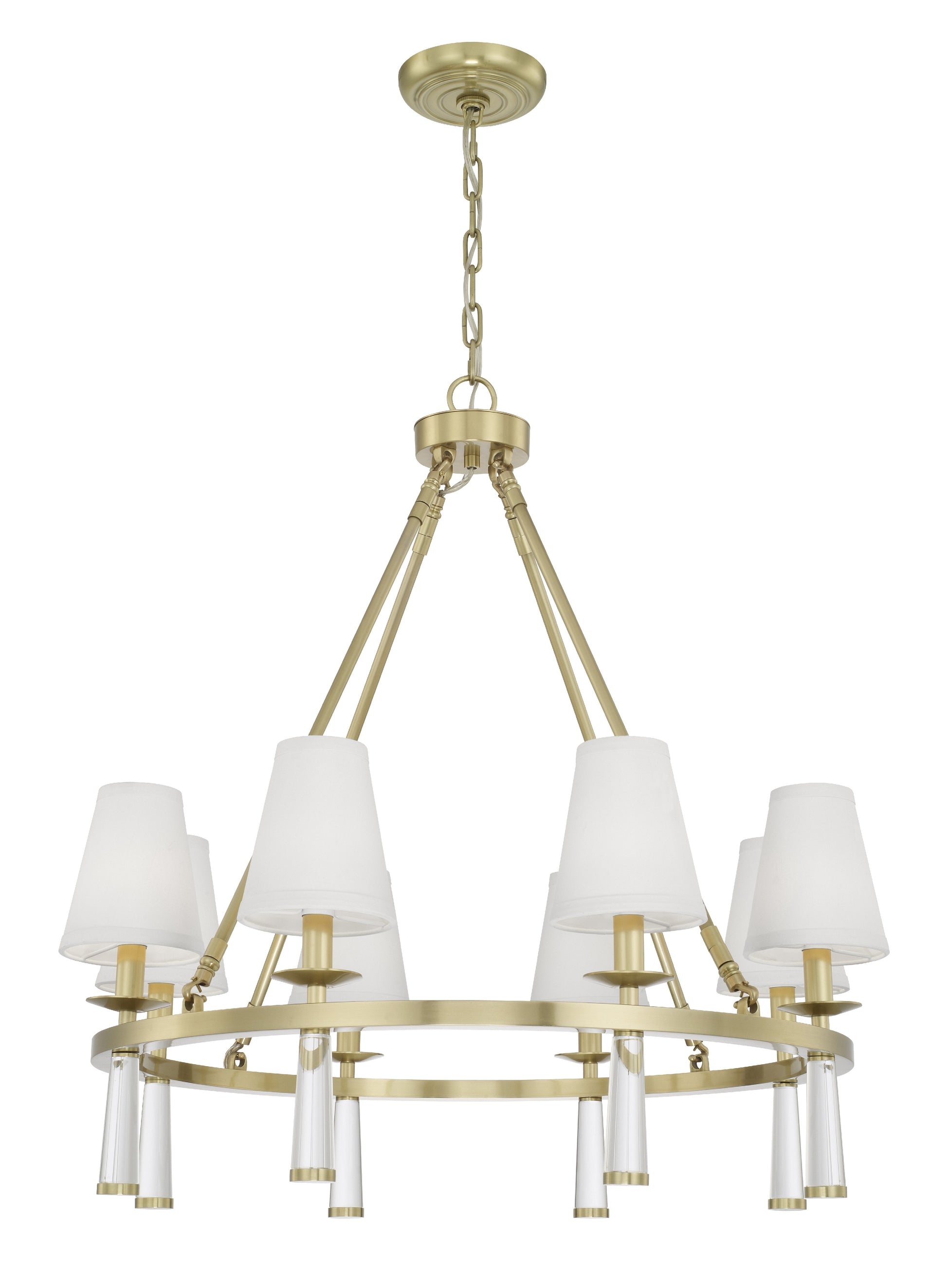 Crystorama Baxter 8867-AG – 31.5 Inch – 8 Light – Chandelier – Aged Brass – Dry Rated