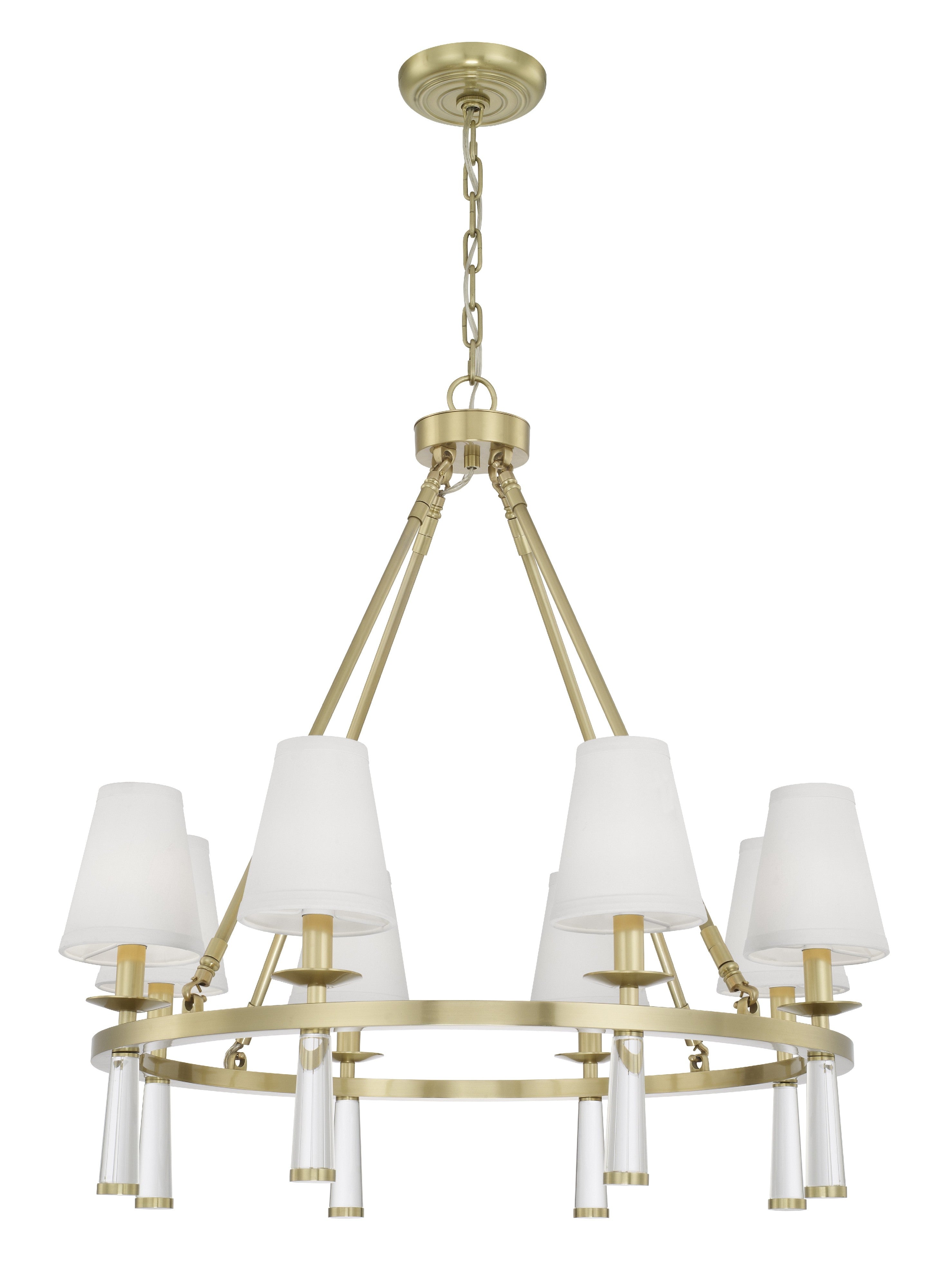 Crystorama Baxter 8867-AG – 31.5 Inch – 8 Light – Chandelier – Aged Brass – Dry Rated