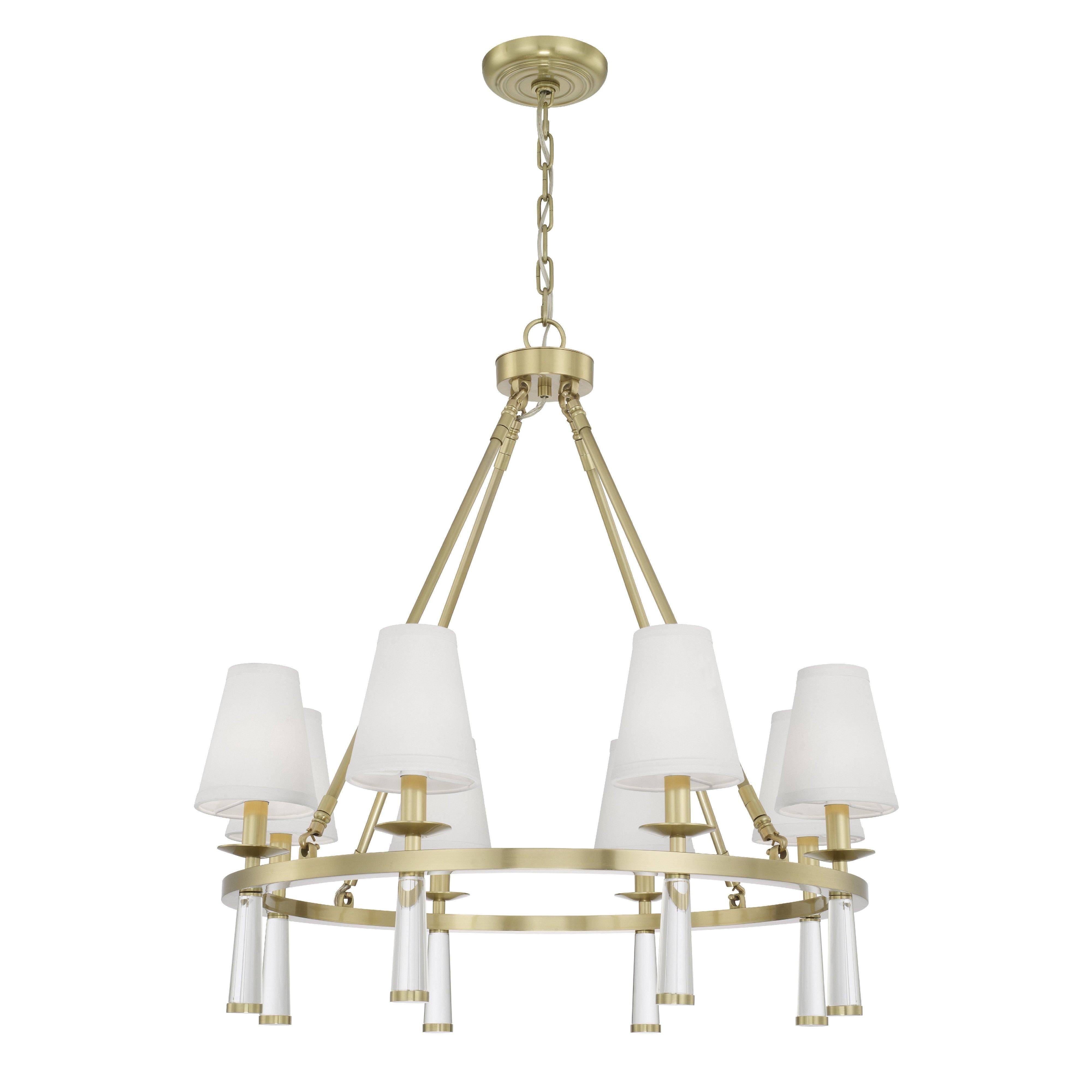Crystorama Baxter 8867-AG – 31.5 Inch – 8 Light – Chandelier – Aged Brass – Dry Rated