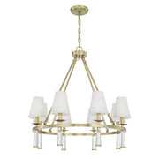 Crystorama 8867-AG Baxter 8 Light Chandelier, UL Dry Rated, Antique Aged Brass