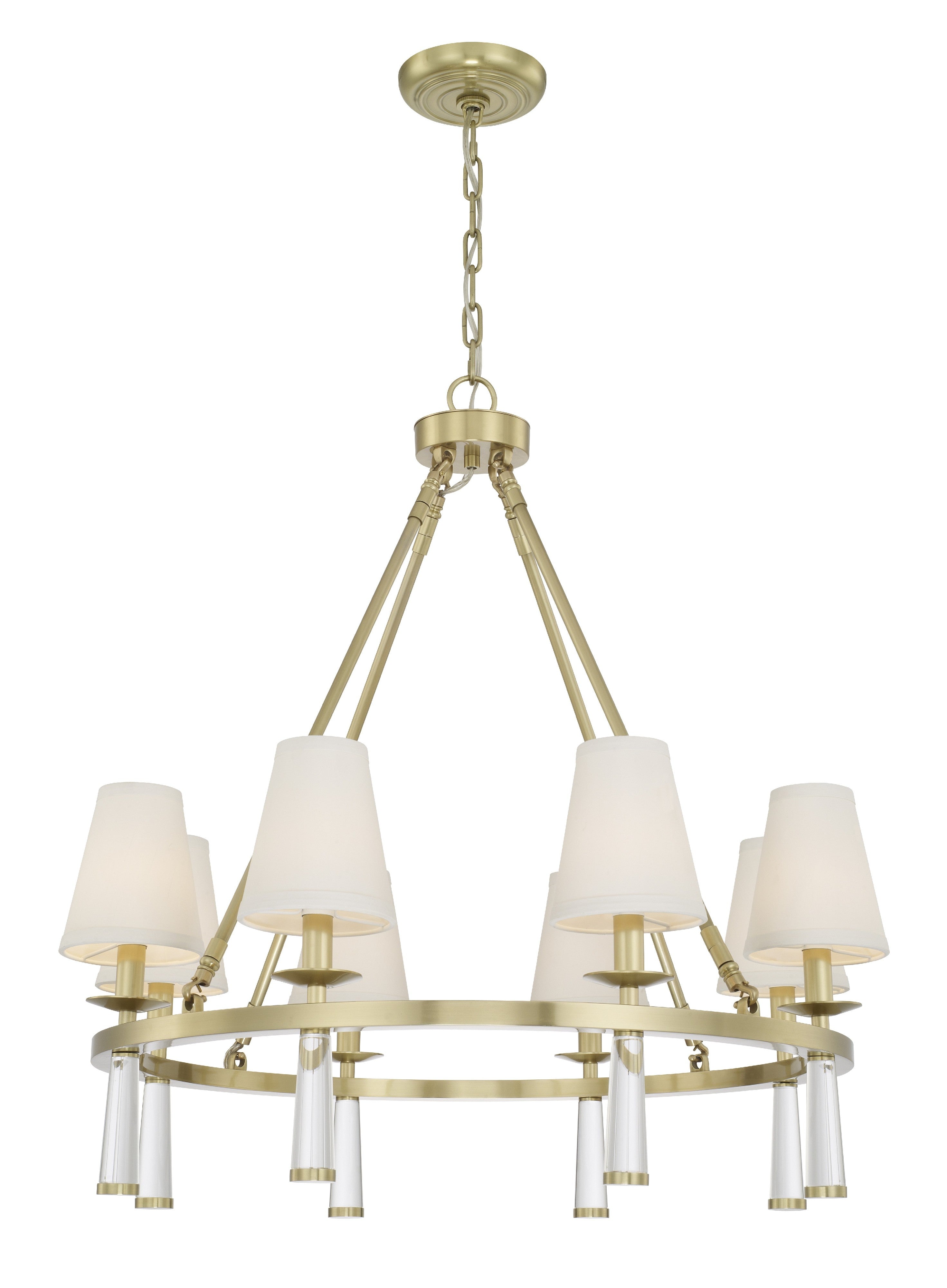 Crystorama Baxter 8867-AG – 31.5 Inch – 8 Light – Chandelier – Aged Brass – Dry Rated
