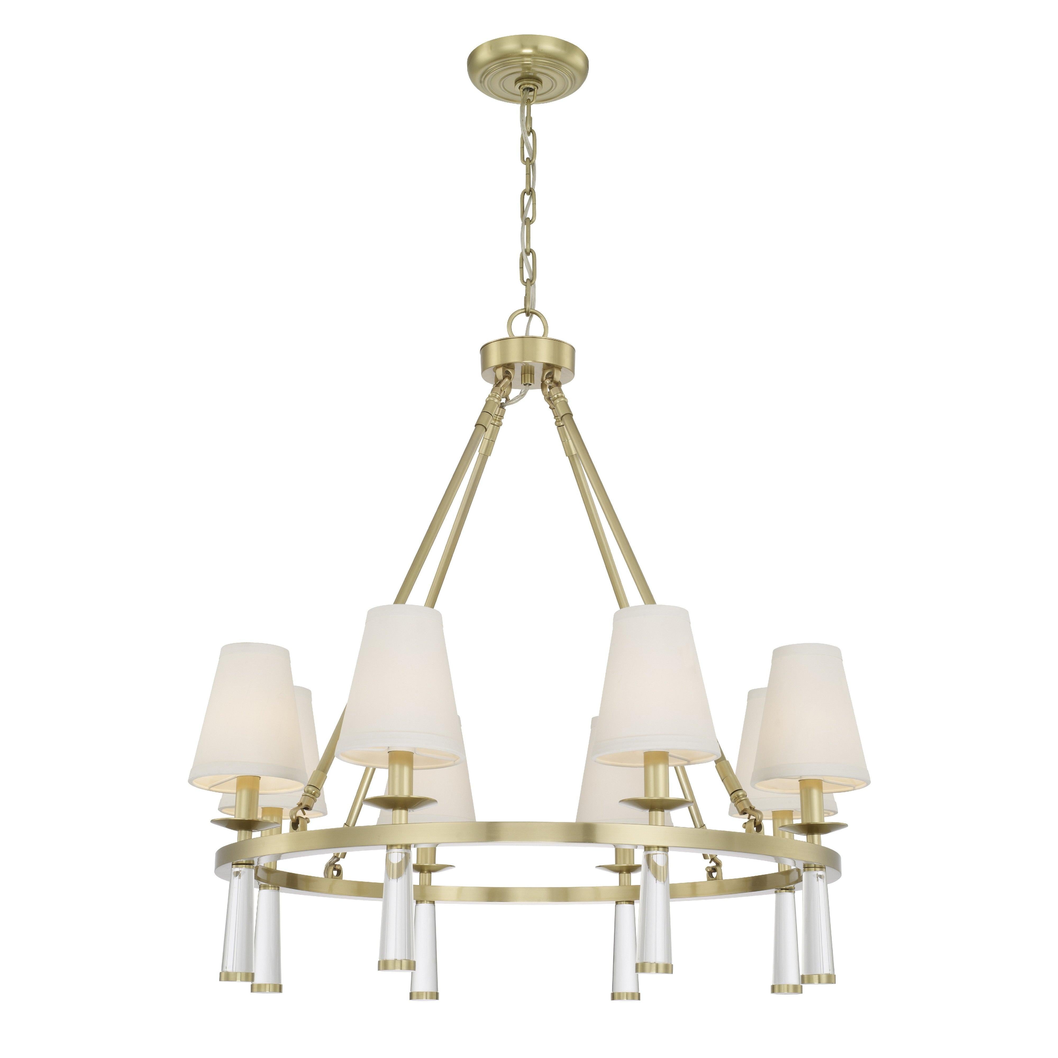 Crystorama Baxter 8867-AG – 31.5 Inch – 8 Light – Chandelier – Aged Brass – Dry Rated