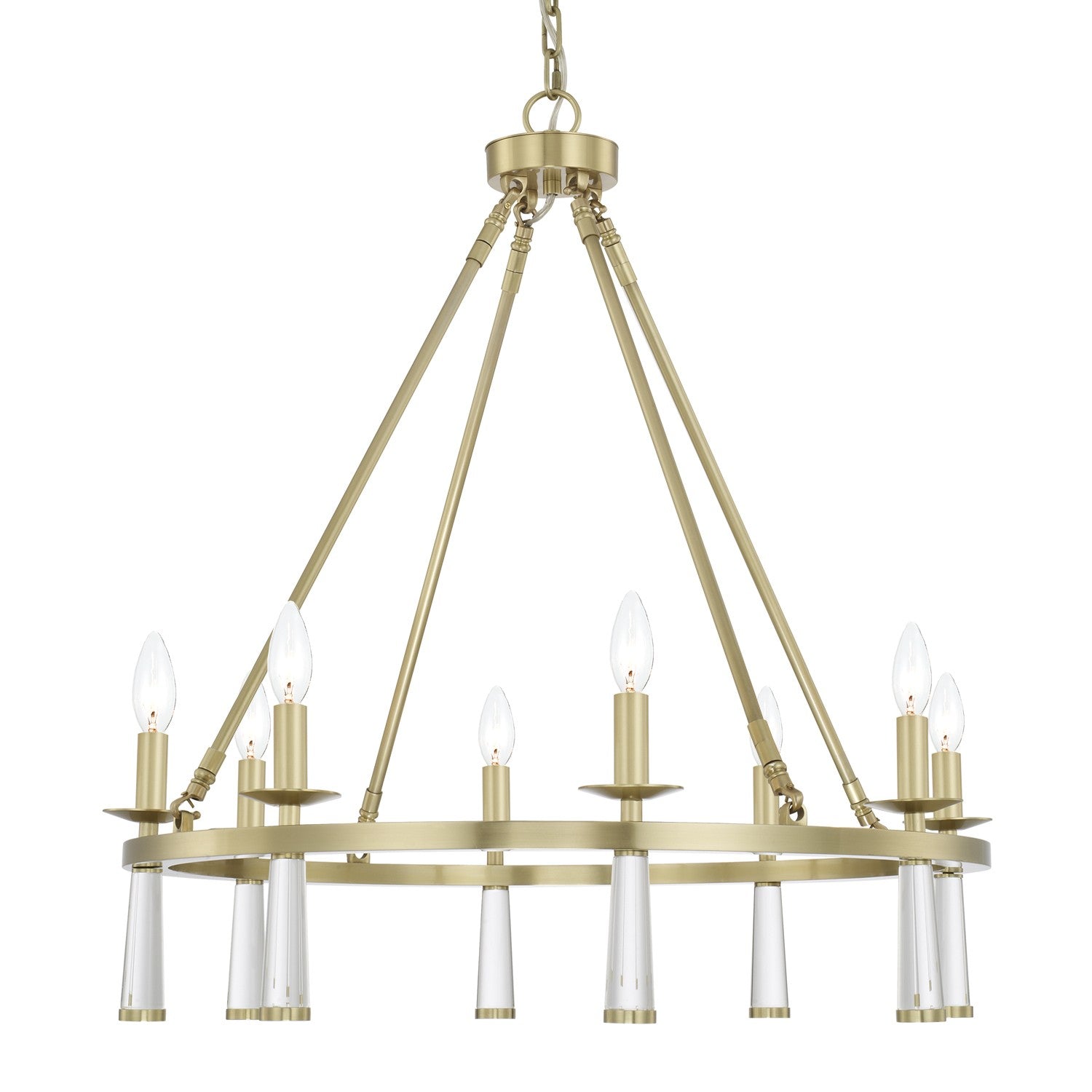 Crystorama Baxter 8867-AG – 31.5 Inch – 8 Light – Chandelier – Aged Brass – Dry Rated